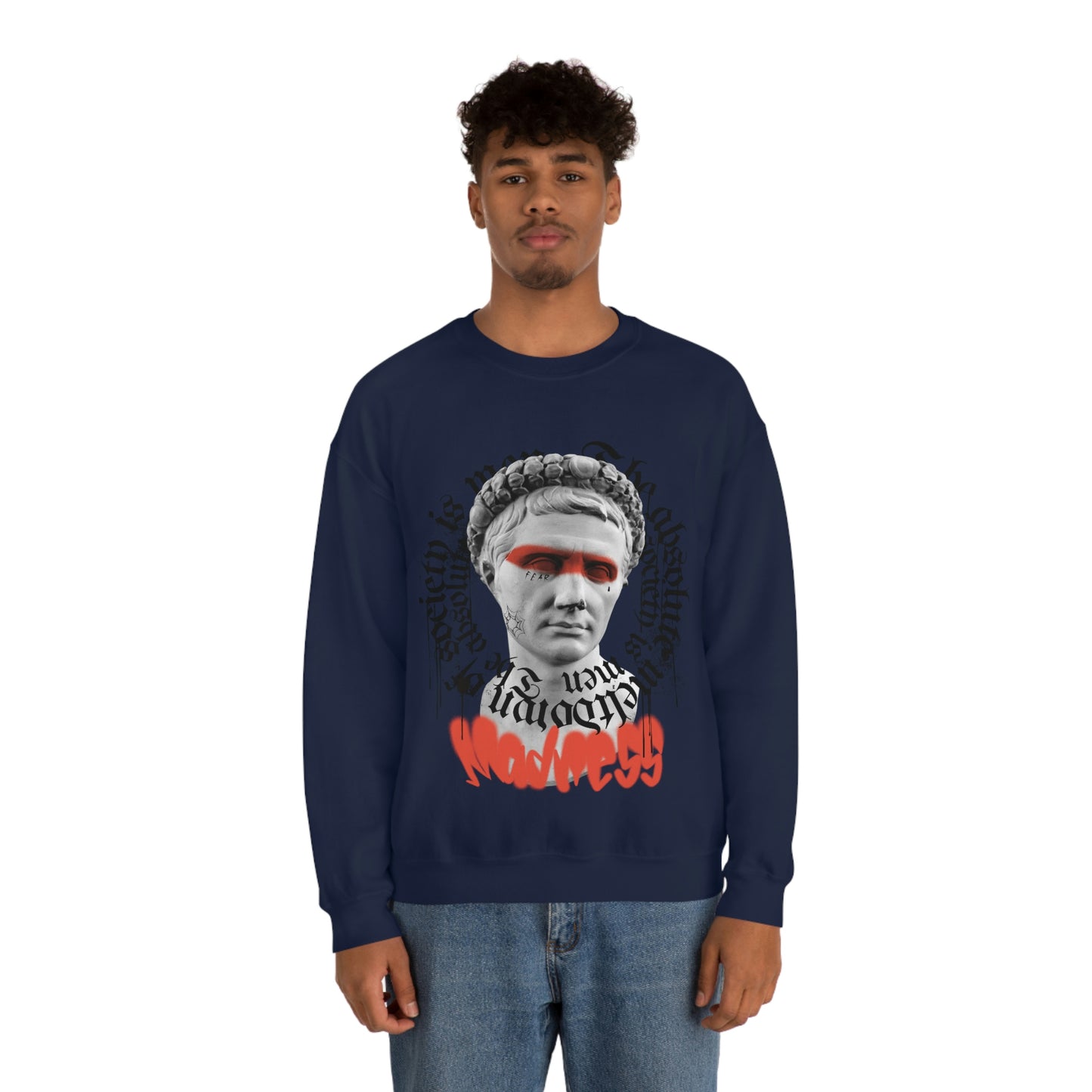 Greek Statue Graffiti Y2k Aesthetic Sweatshirt