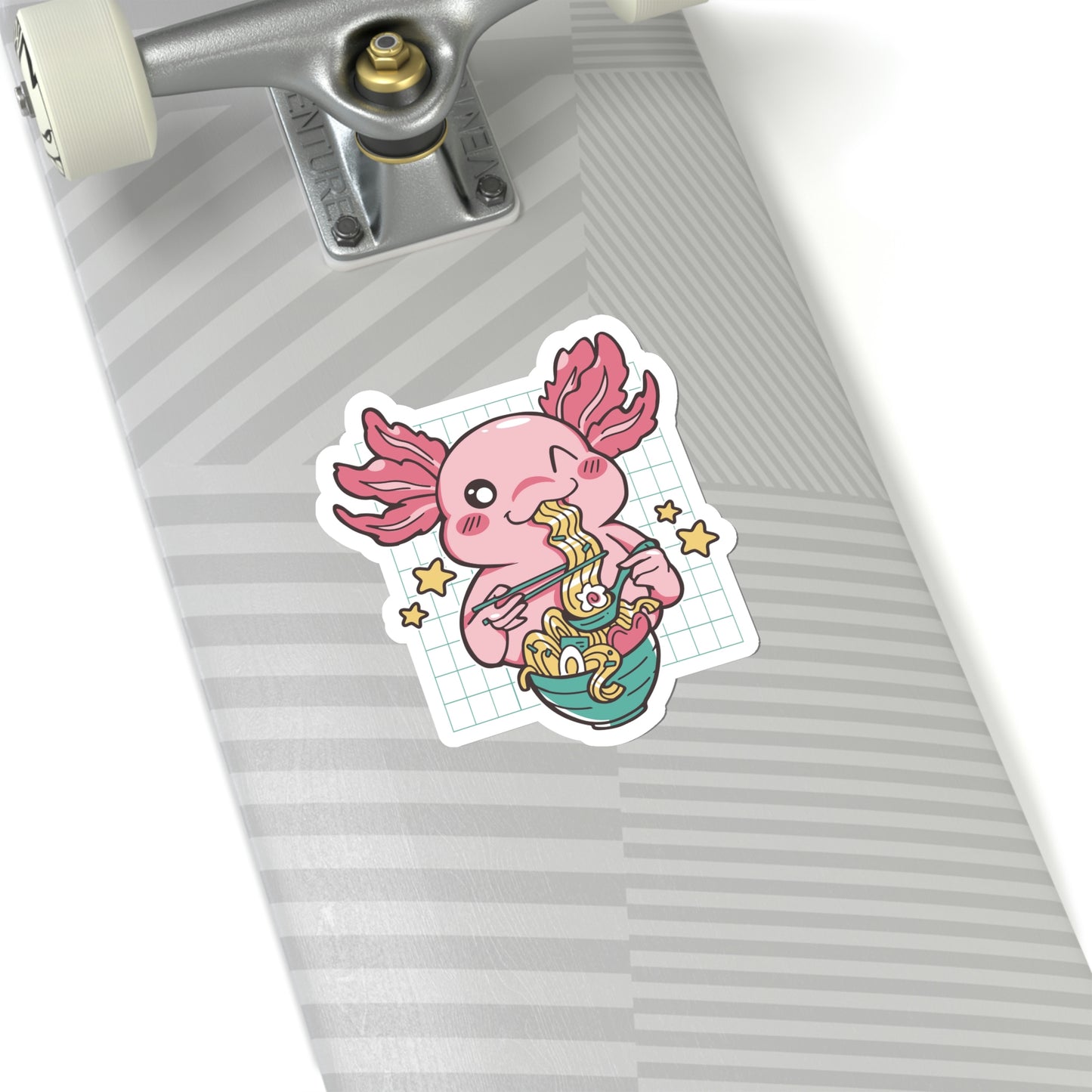 Cute Axolotl Eating Ramen Pastel Kawaii Aesthetic, Yami Kawaii, Japanese Aesthetic Otaku Sticker