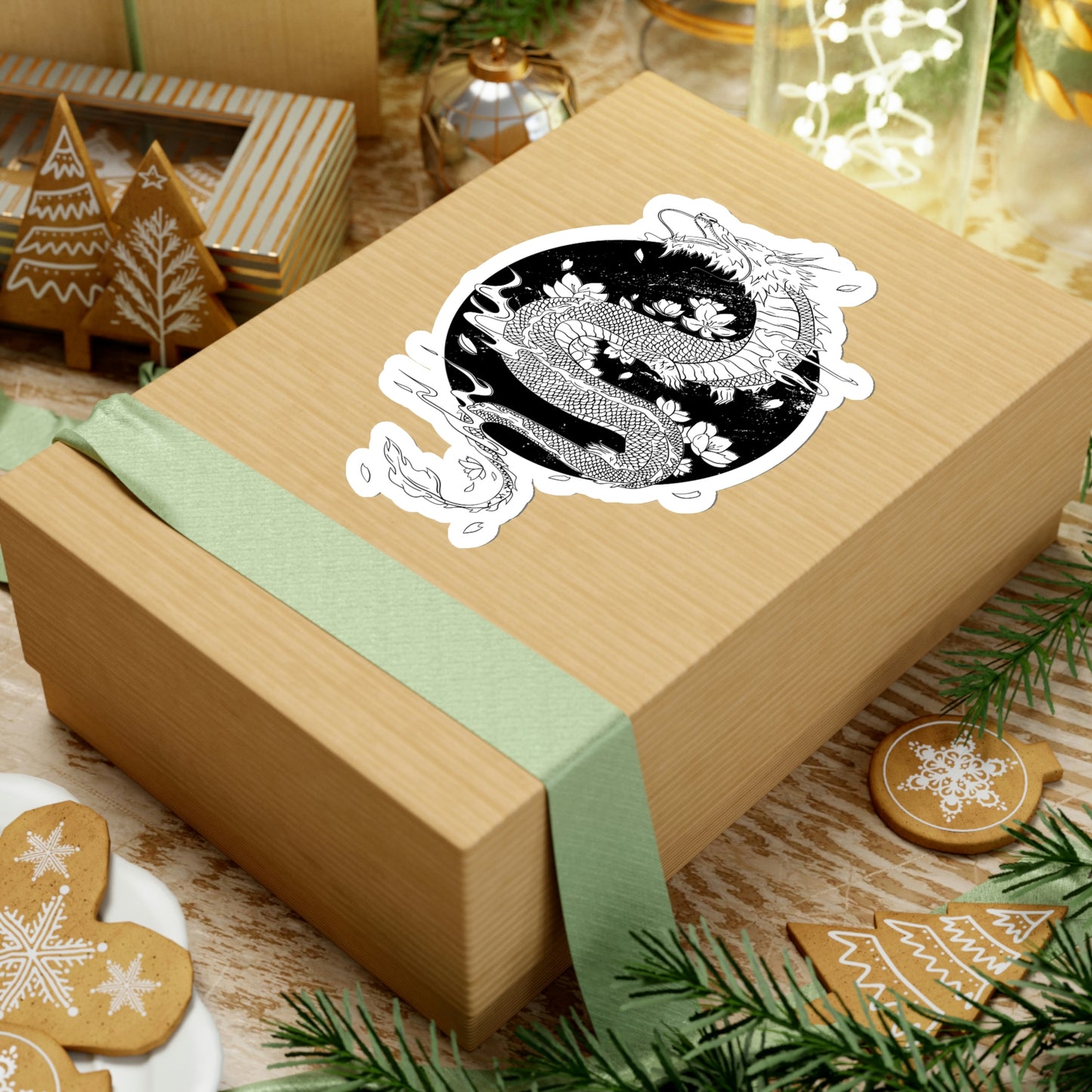 Indie Japanese Art, Japan Streeetwear Retro, Japanese Aesthetic Dragon Tattoo Sticker