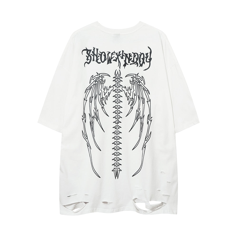 Demon Skeleton Oversized Y2k T Shirt