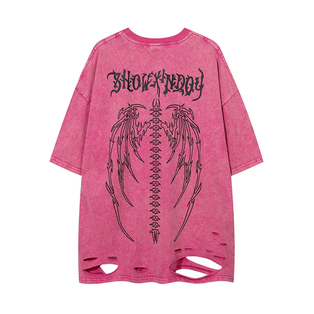 Demon Skeleton Oversized Y2k T Shirt