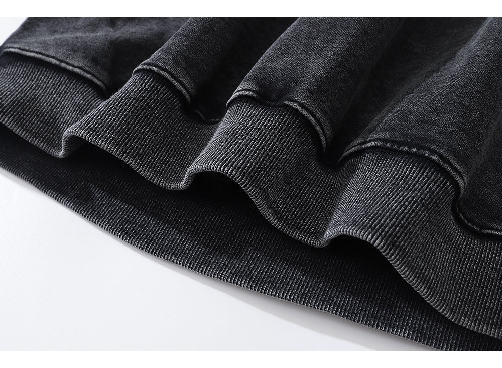 Grunge skeleton Skull Print Punk Gothic Washed Oversize Sweatshirt Hoodie