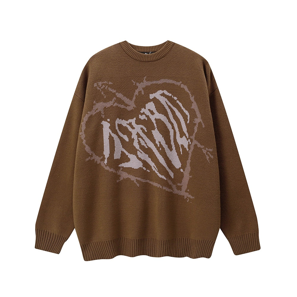 Oversized Black Y2k Sweater Anime Vintage