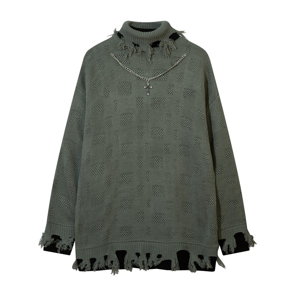 Turtleneck Necklace Sweater Y2k