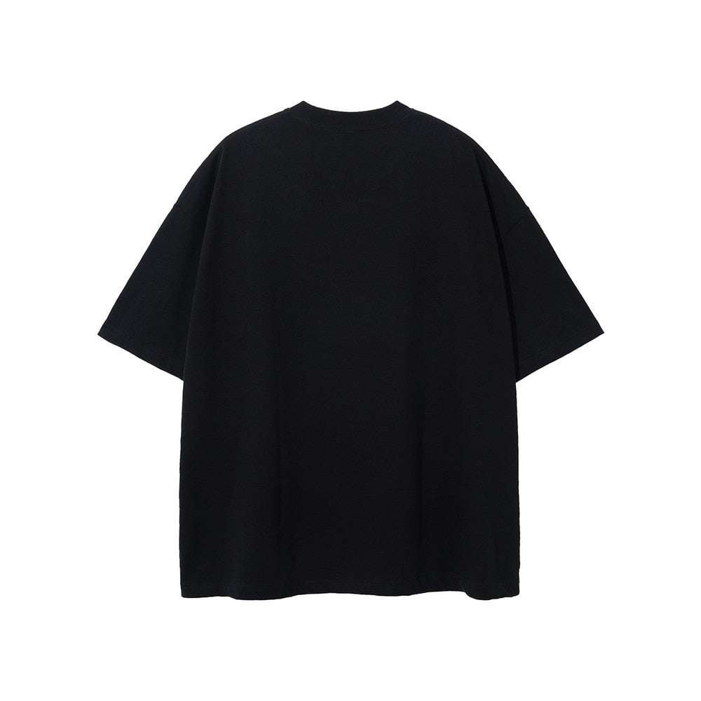 High Street Print Black Vintage T-Shirt
