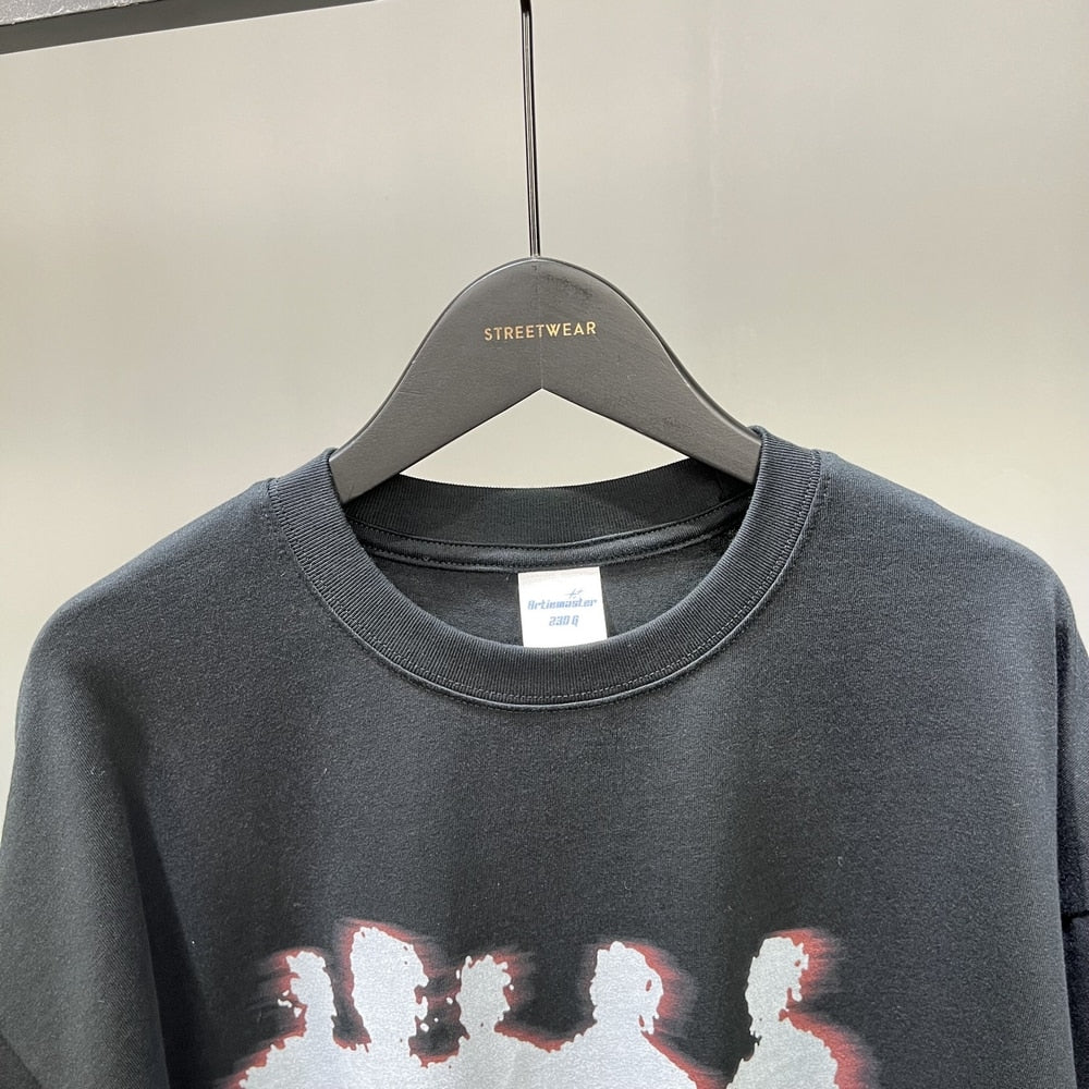 High Street Print Black Vintage T-Shirt