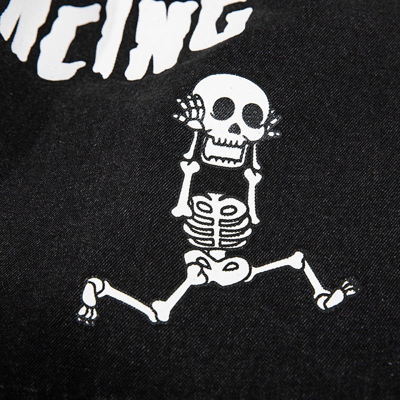 Streetwear Shorts Dancing Skeleton Graphic