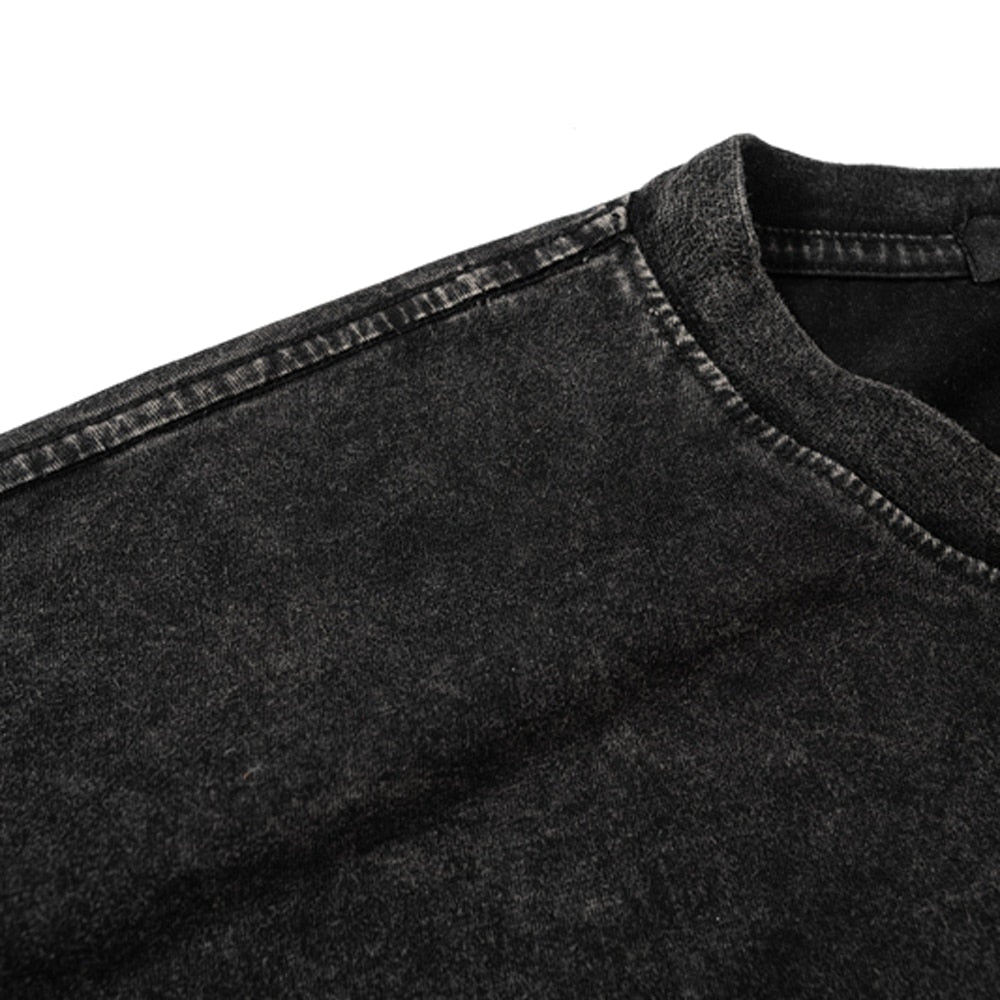 Butterfly Skeleton Print Vintage Washed Y2k Oversized T Shirt