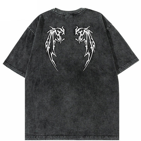 Streetwear Devil Wings Graphic T-Shirt