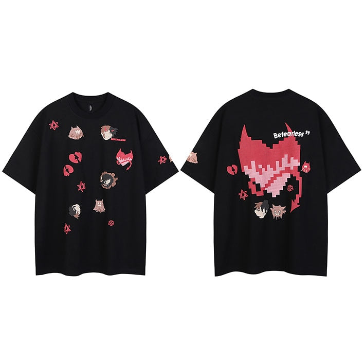 Streetwear Heart Graphic T-Shirt