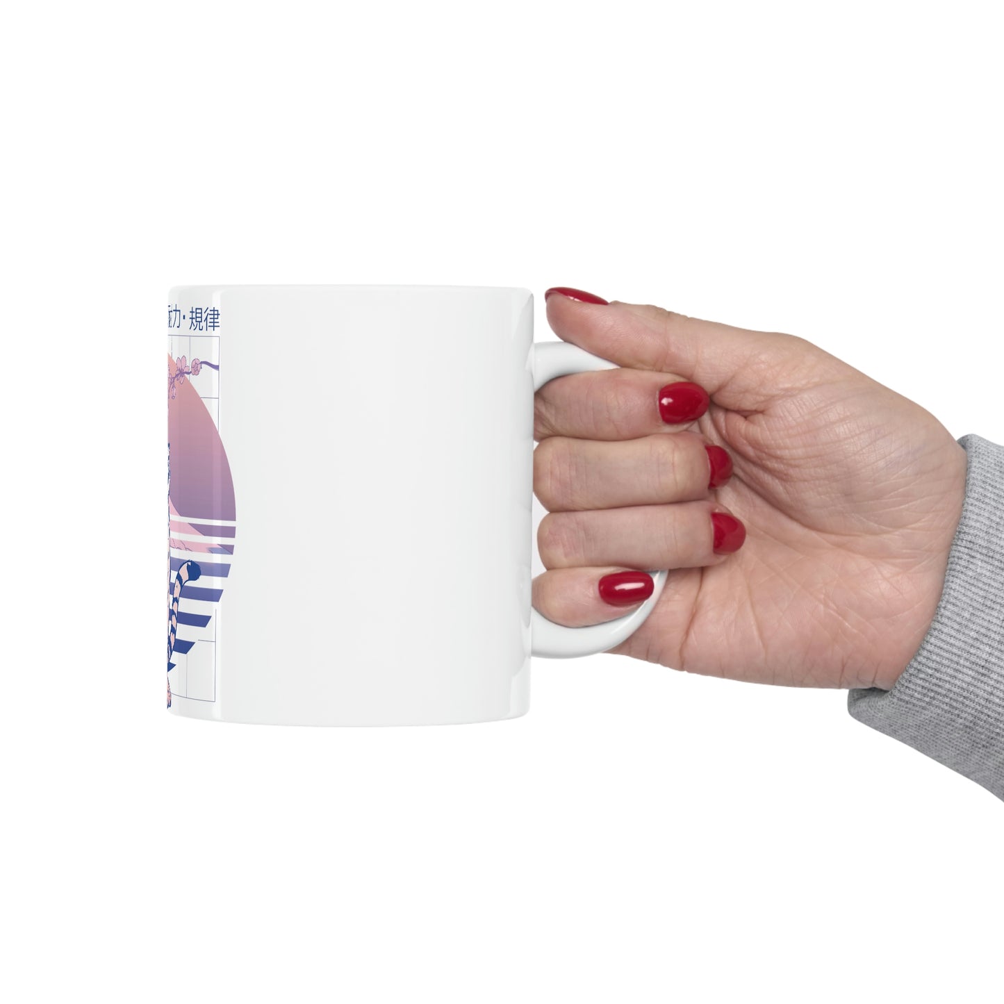 Indie Japanese Art, Japan Streeetwear Retro, Japanese Aesthetic White Ceramic Mug 11oz