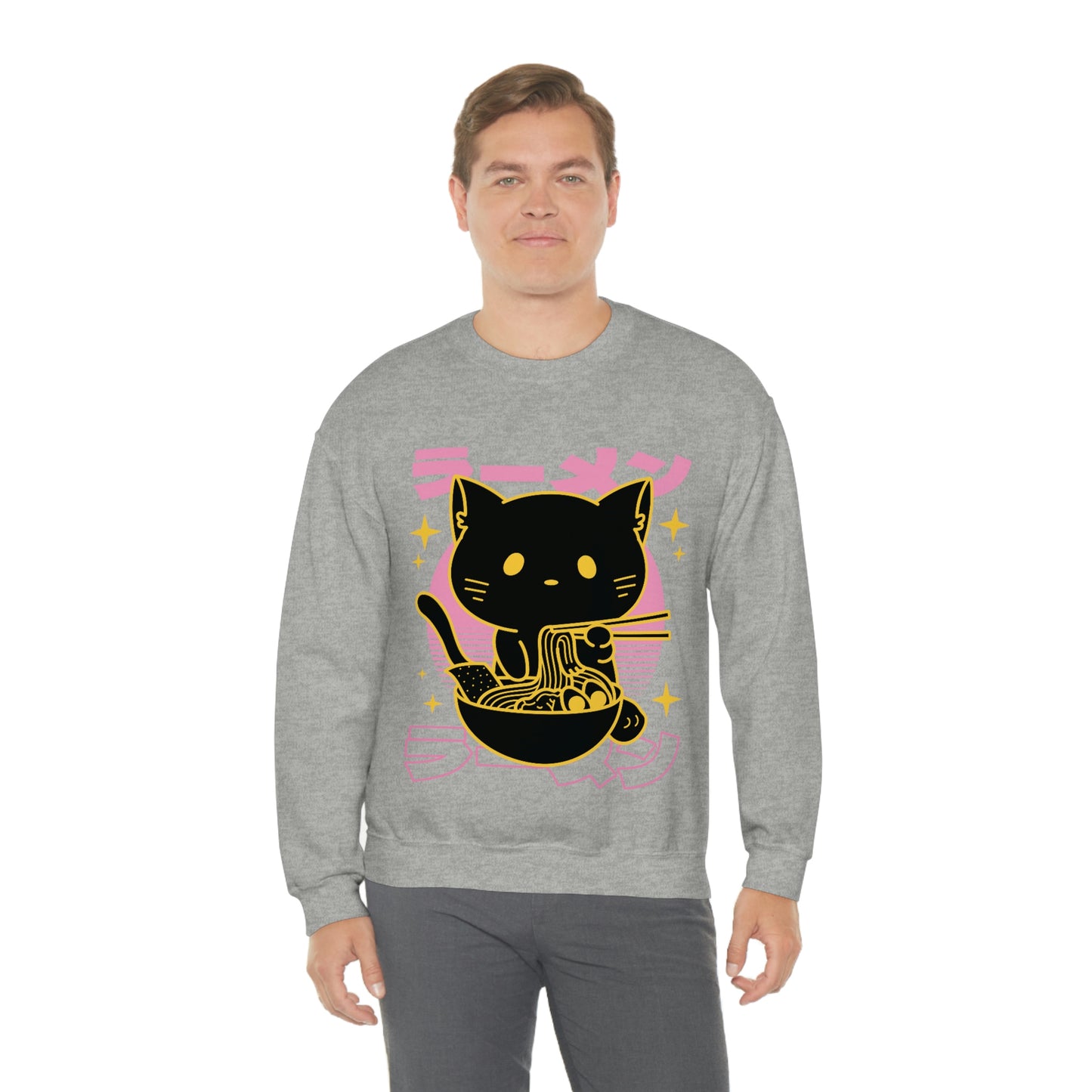 Kawaii Sweatshirt, Kawaii Clothing, Kawaii Clothes, Yami Kawaii Aesthetic, Pastel Kawaii Sweatshirt Cat Ramen Sweater Sweatshirt
