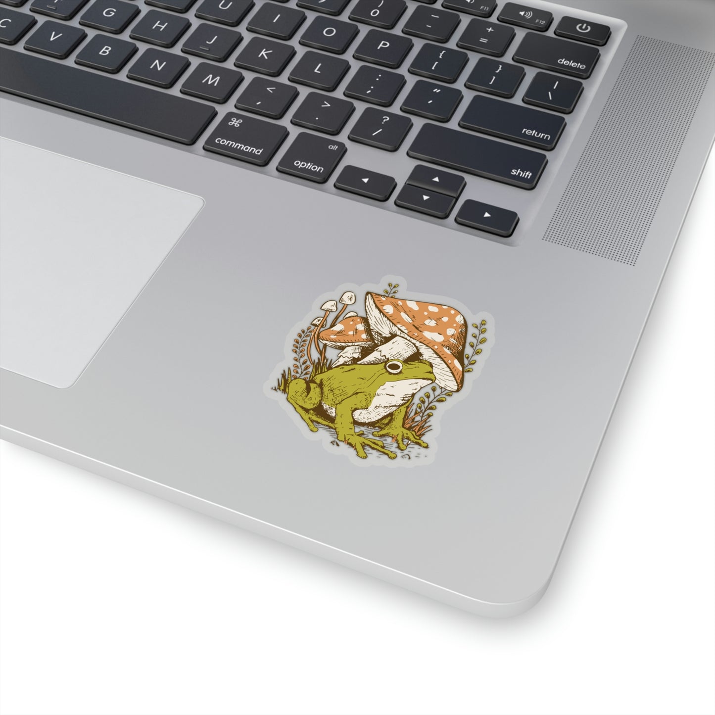 Cottagecore Aesthetic Mushrooms and Frog Sticker