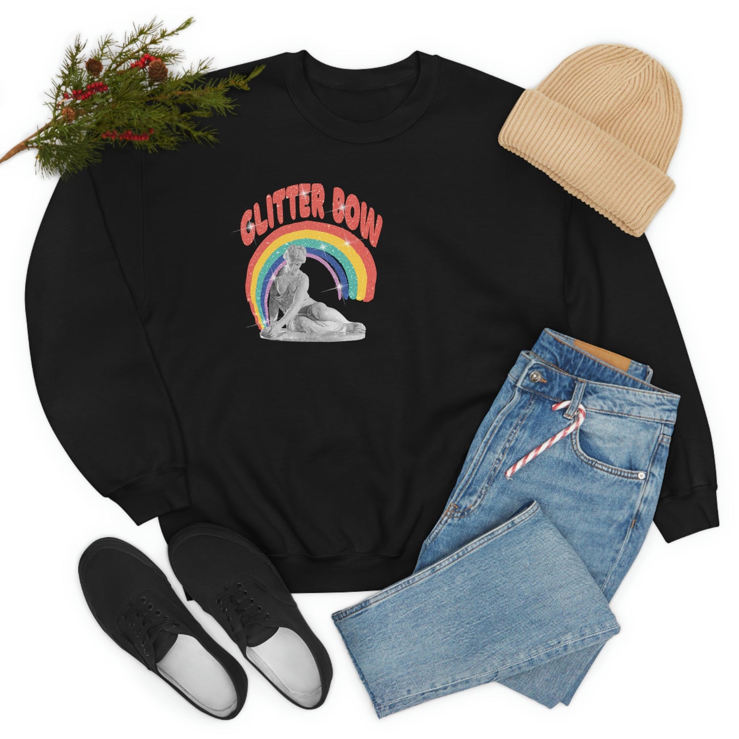 Glitter Bow Y2k Aesthetic Sweatshirt