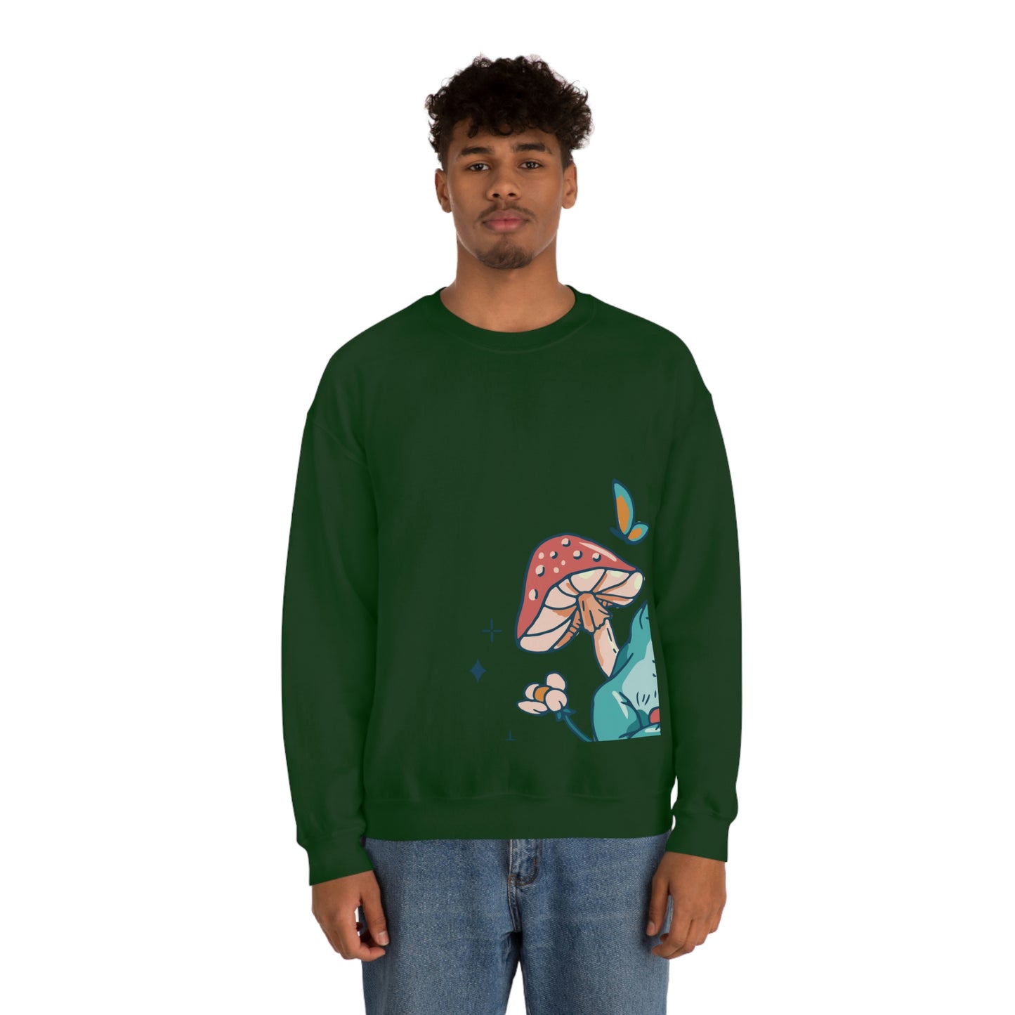 Cottagecore Aesthetic Mushrooms and Frog Sweatshirt