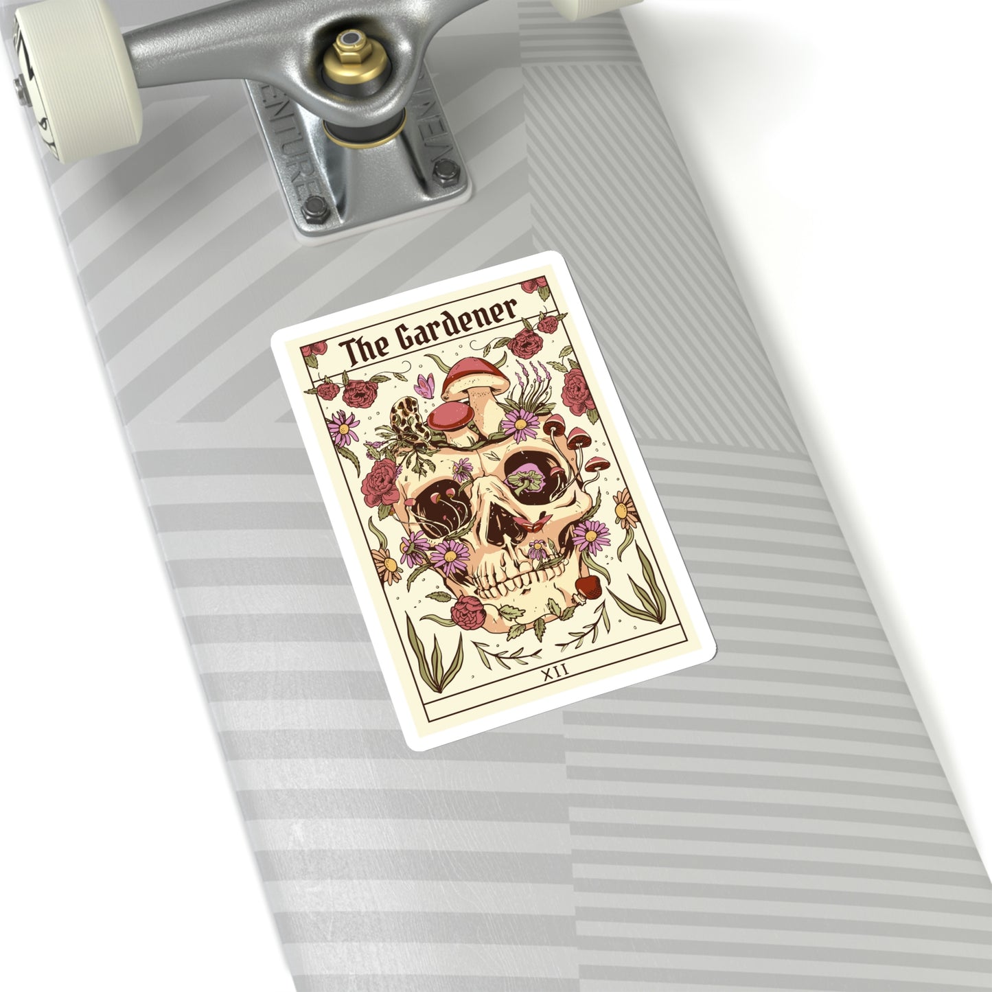 Tarot Card The Gardener Skull Sticker