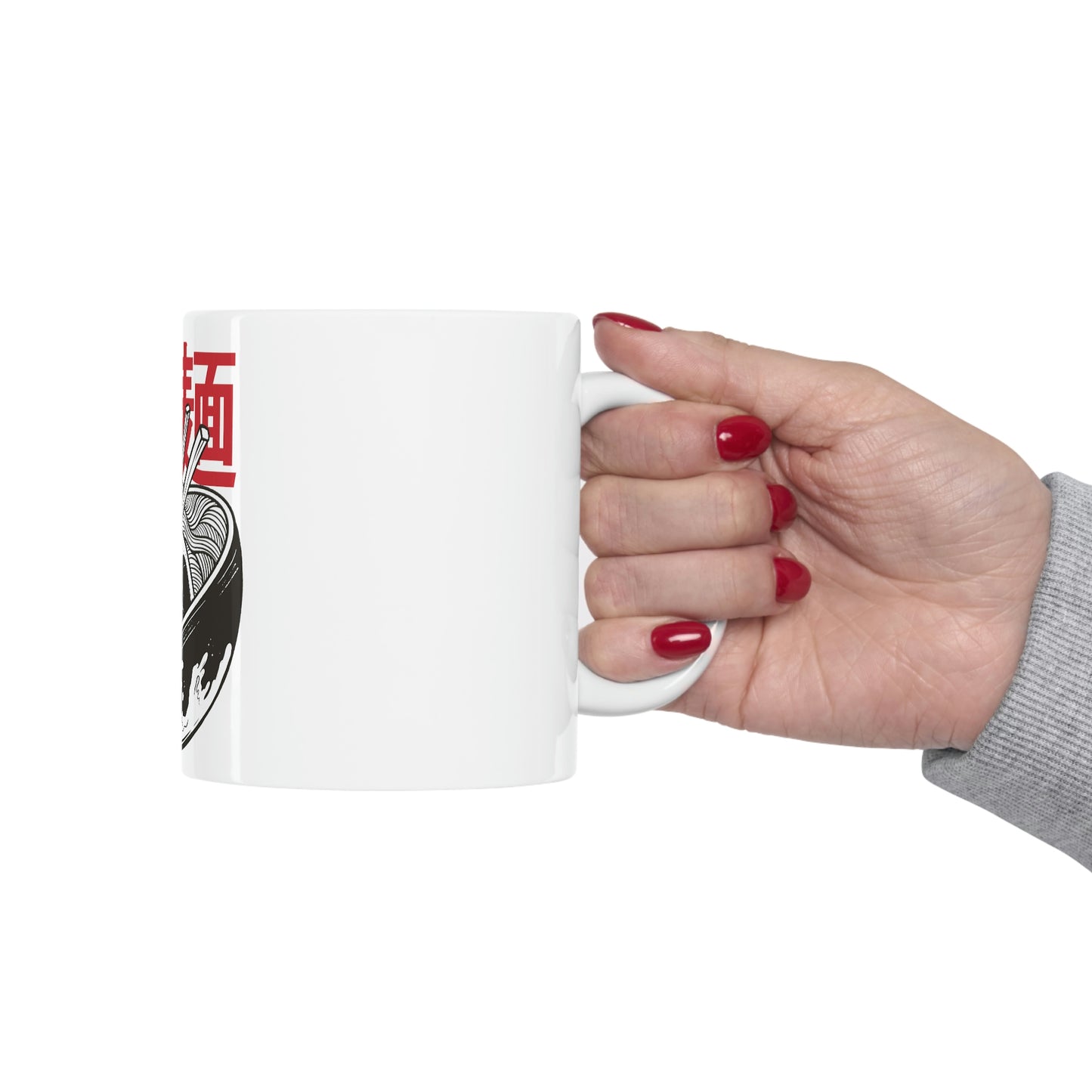 Japanese Aesthetic Ramen Bowl White Mug