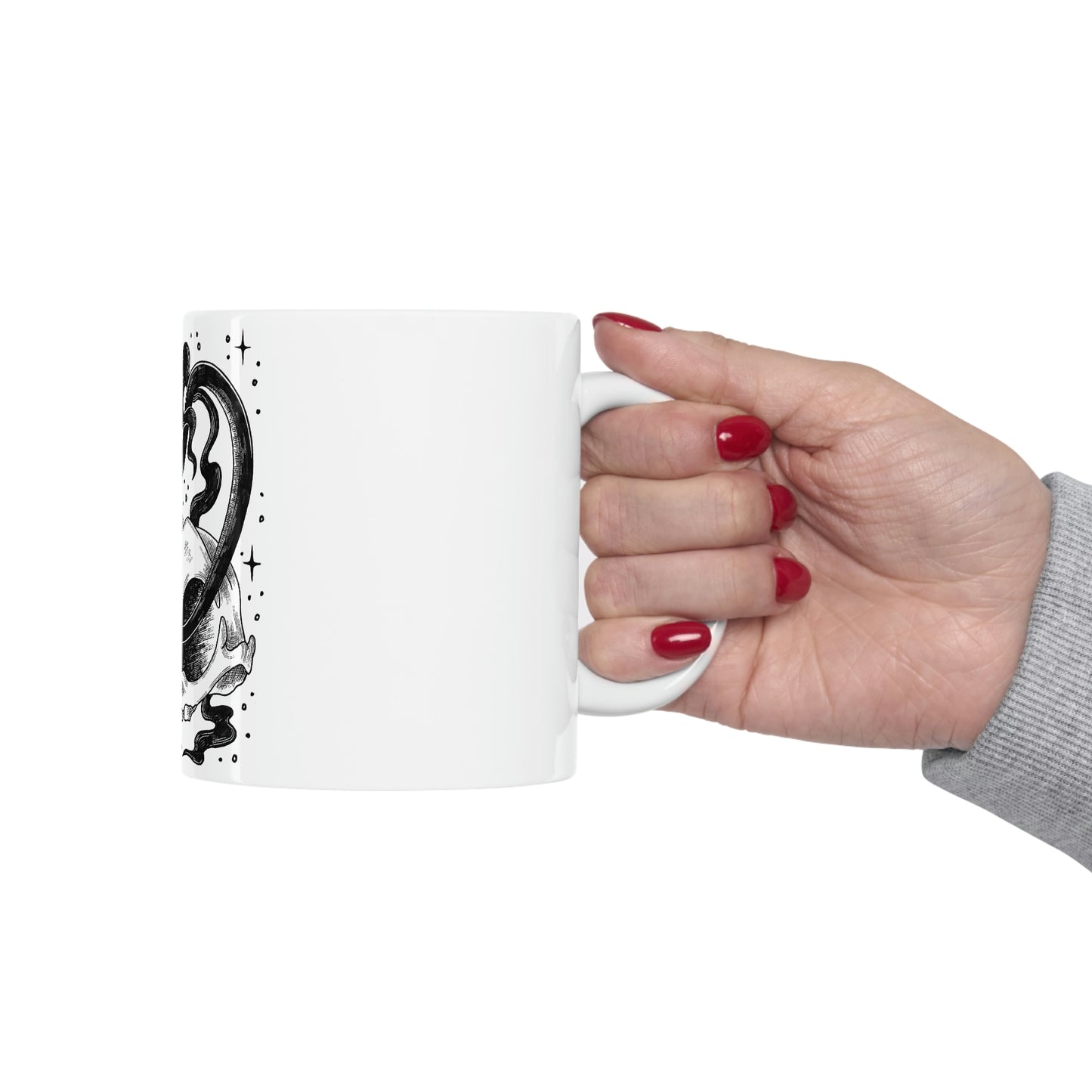 Witch Aesthetic Skull Goth Aesthetic White Ceramic Mug