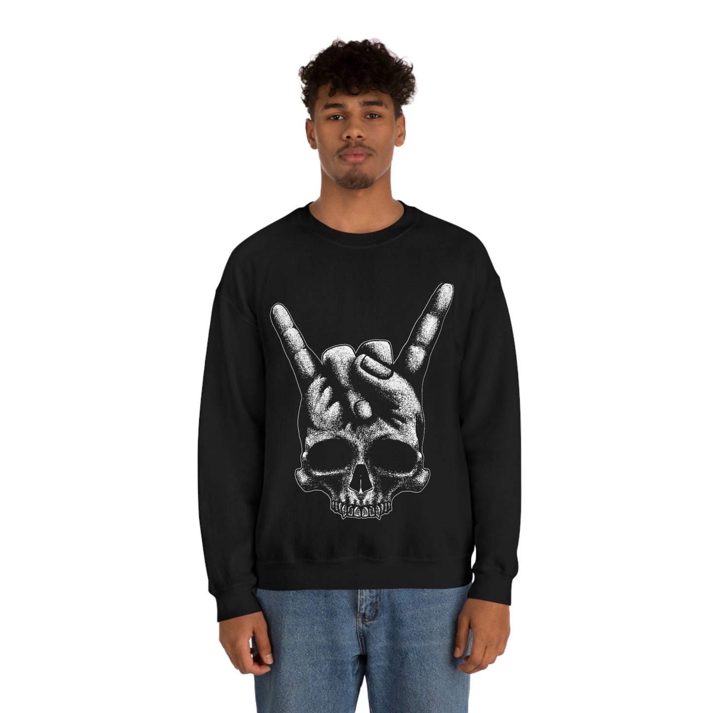 Heavy Metal Skull Rock Sign Sweatshirt