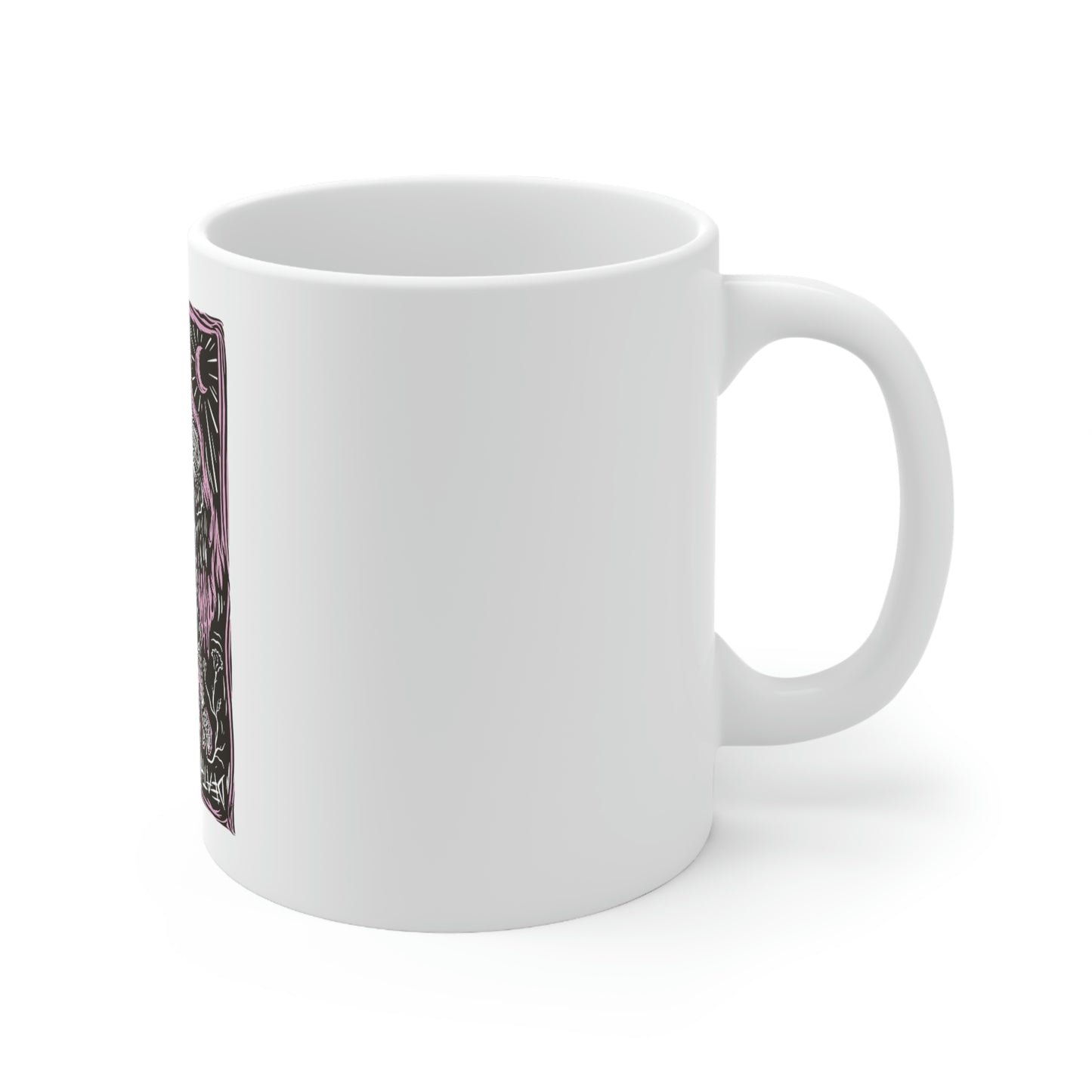 Goth Aesthetic Grim Reaper Card White Ceramic Mug
