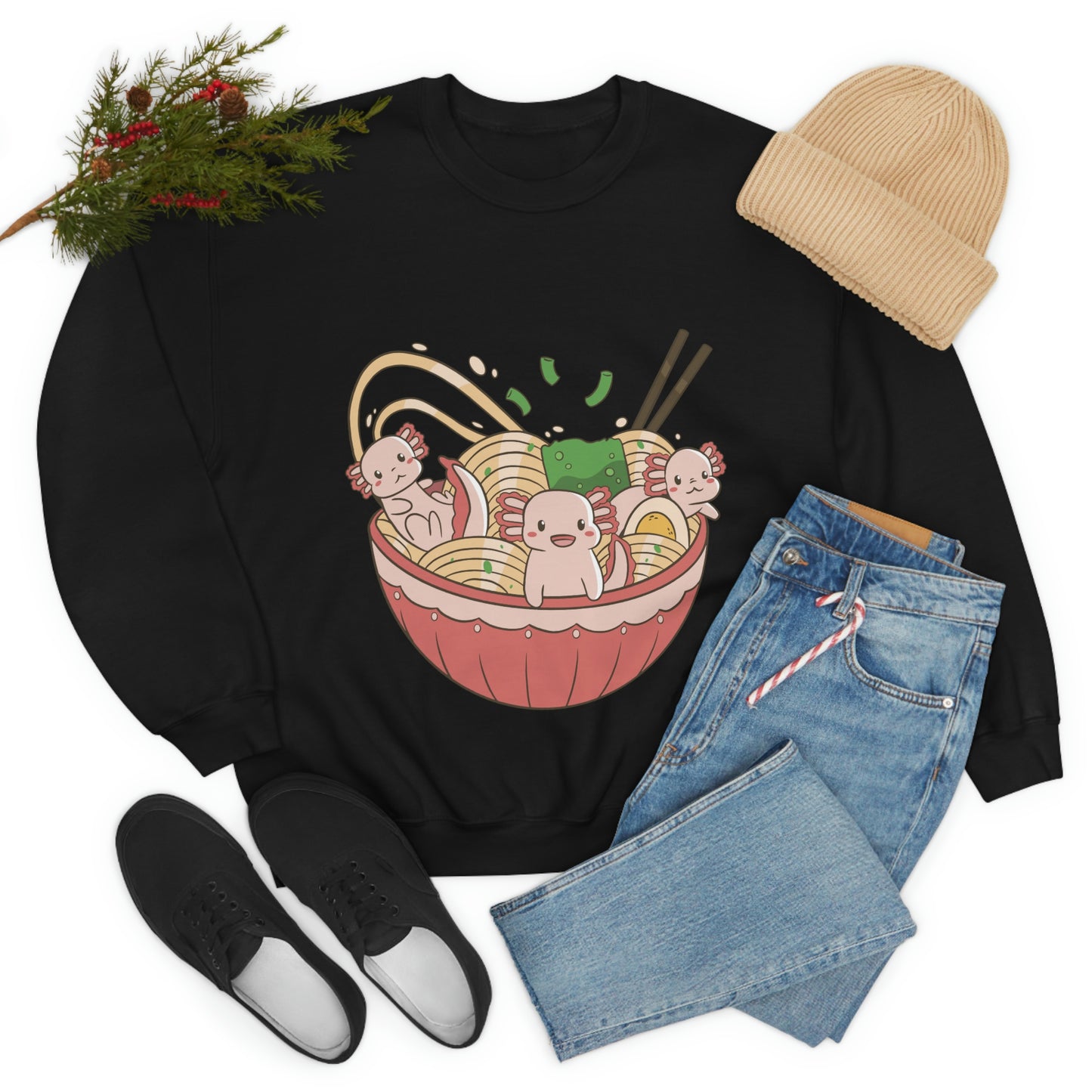Kawaii Aesthetic, Yami Kawaii Cute Axolotls in Ramen Sweatshirt