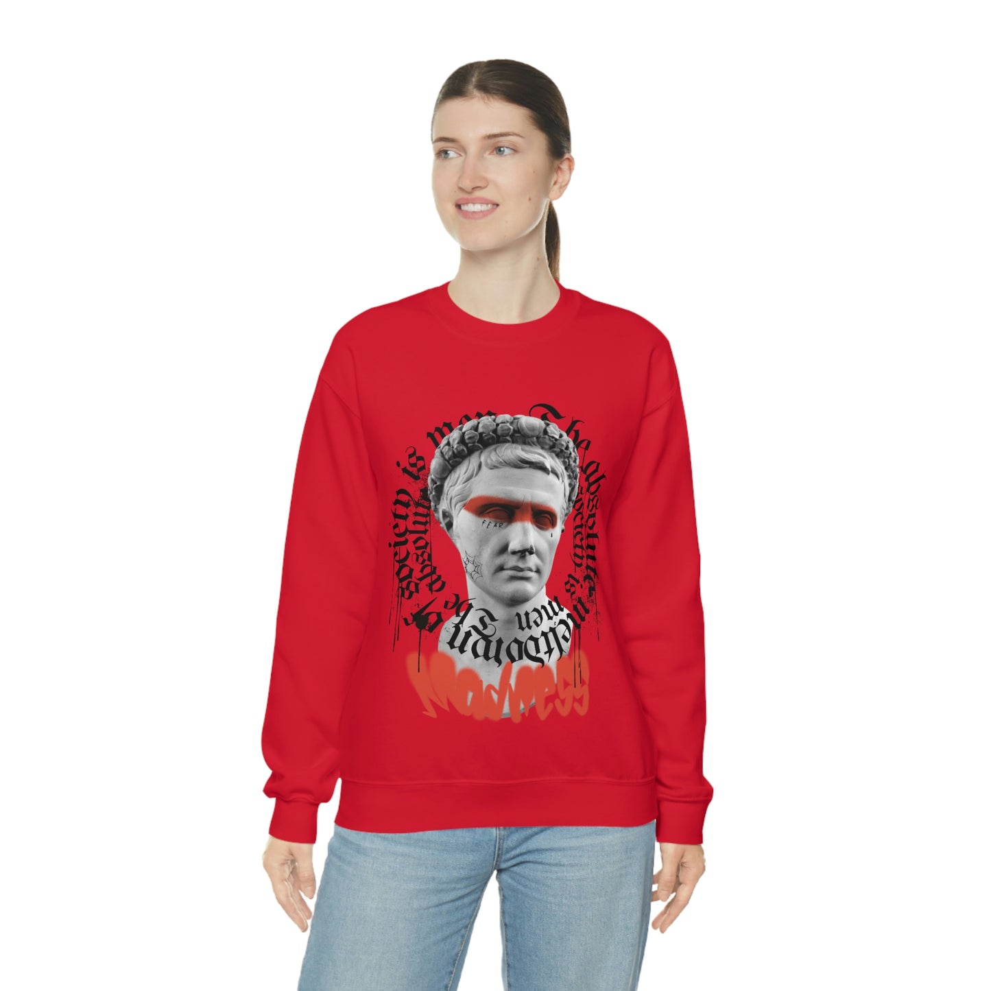 Greek Statue Graffiti Y2k Aesthetic Sweatshirt
