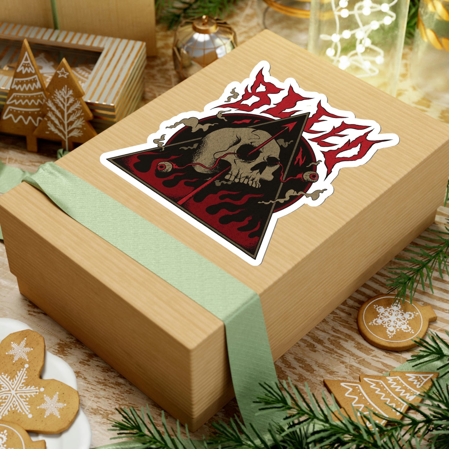 SKULL METAL BAND Goth Aesthetic Bleed Sticker