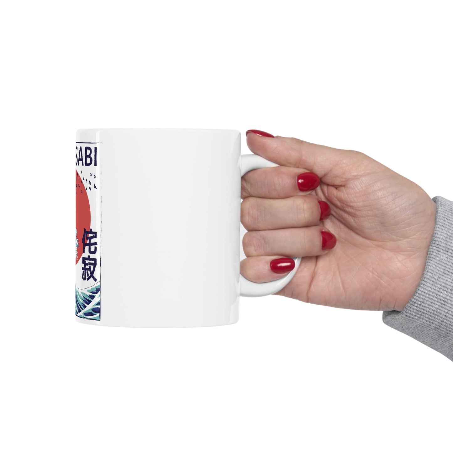 Indie Japanese Art, Japan Streeetwear Retro, Japanese Aesthetic Wave White Ceramic Mug 11oz