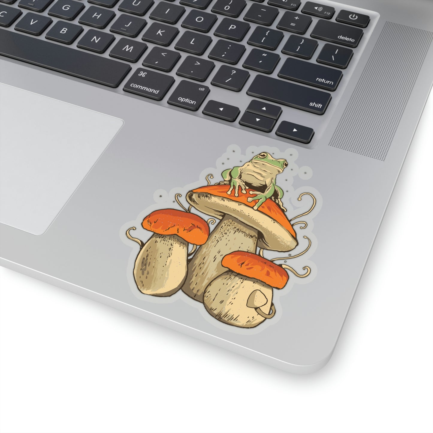 Cottagecore Aesthetic Mushrooms and Frog Sticker