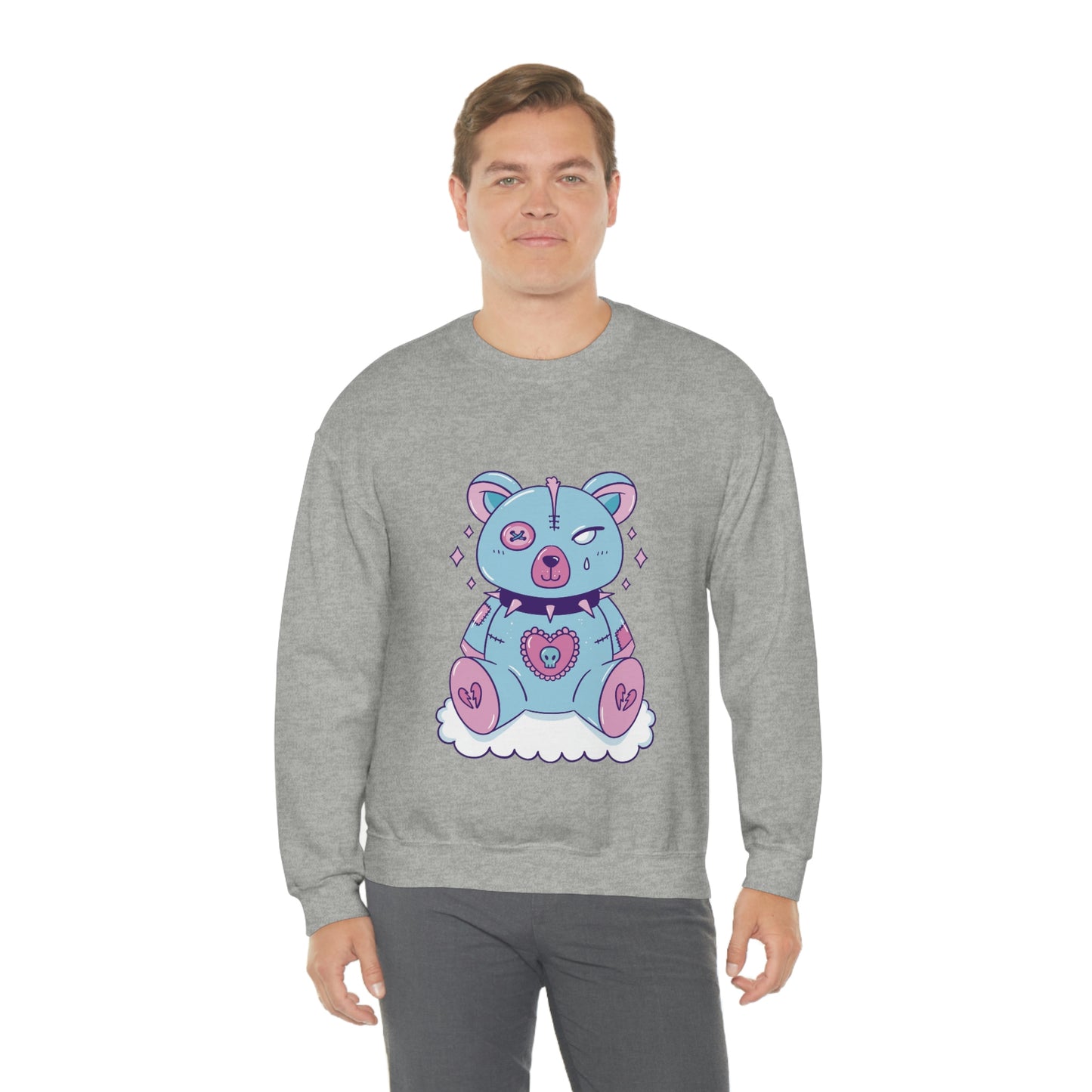 Pastel Goth Bear, Goth Aesthetic Sweatshirt