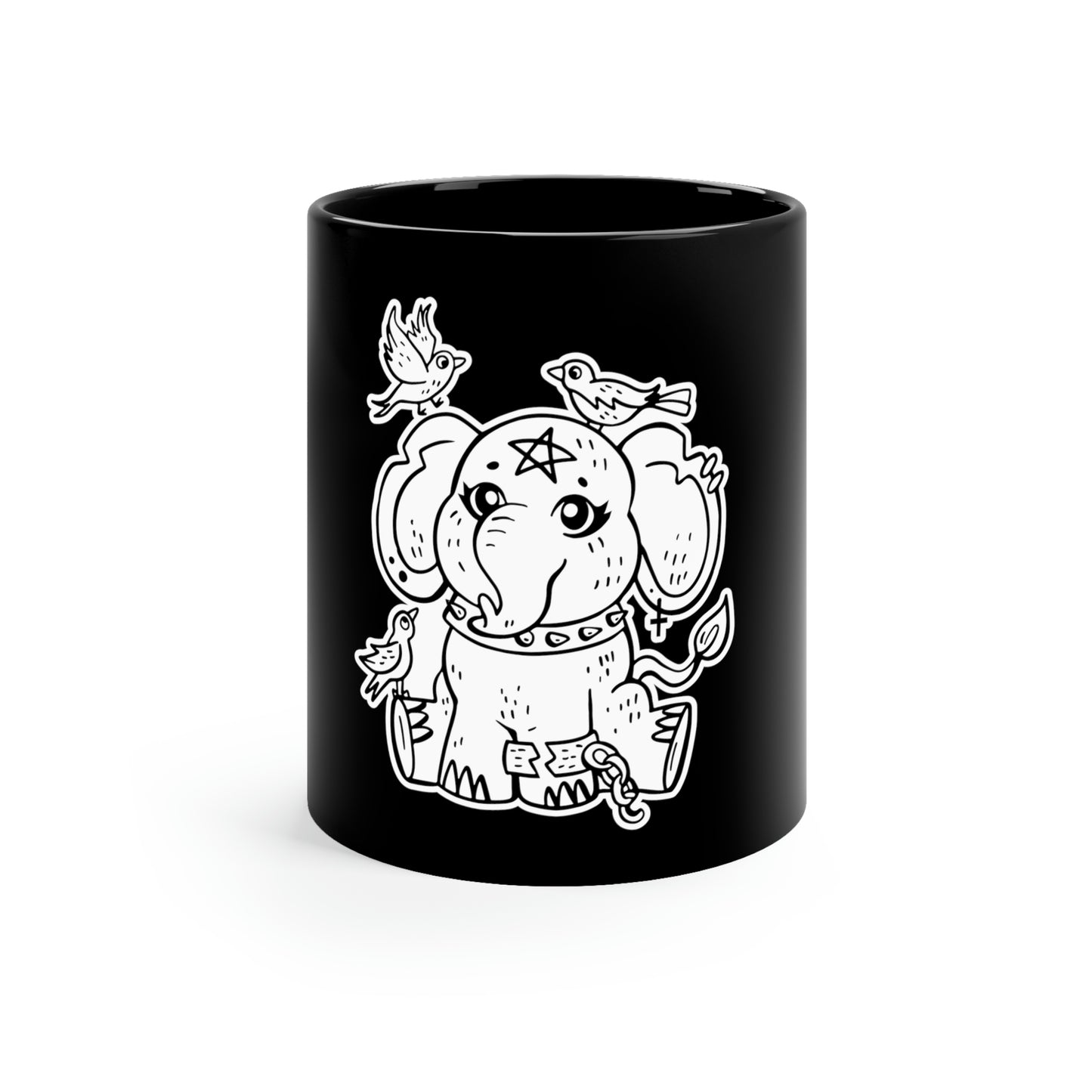 Gothic Elephant Graphic Goth Aesthetic 11oz Black Mug