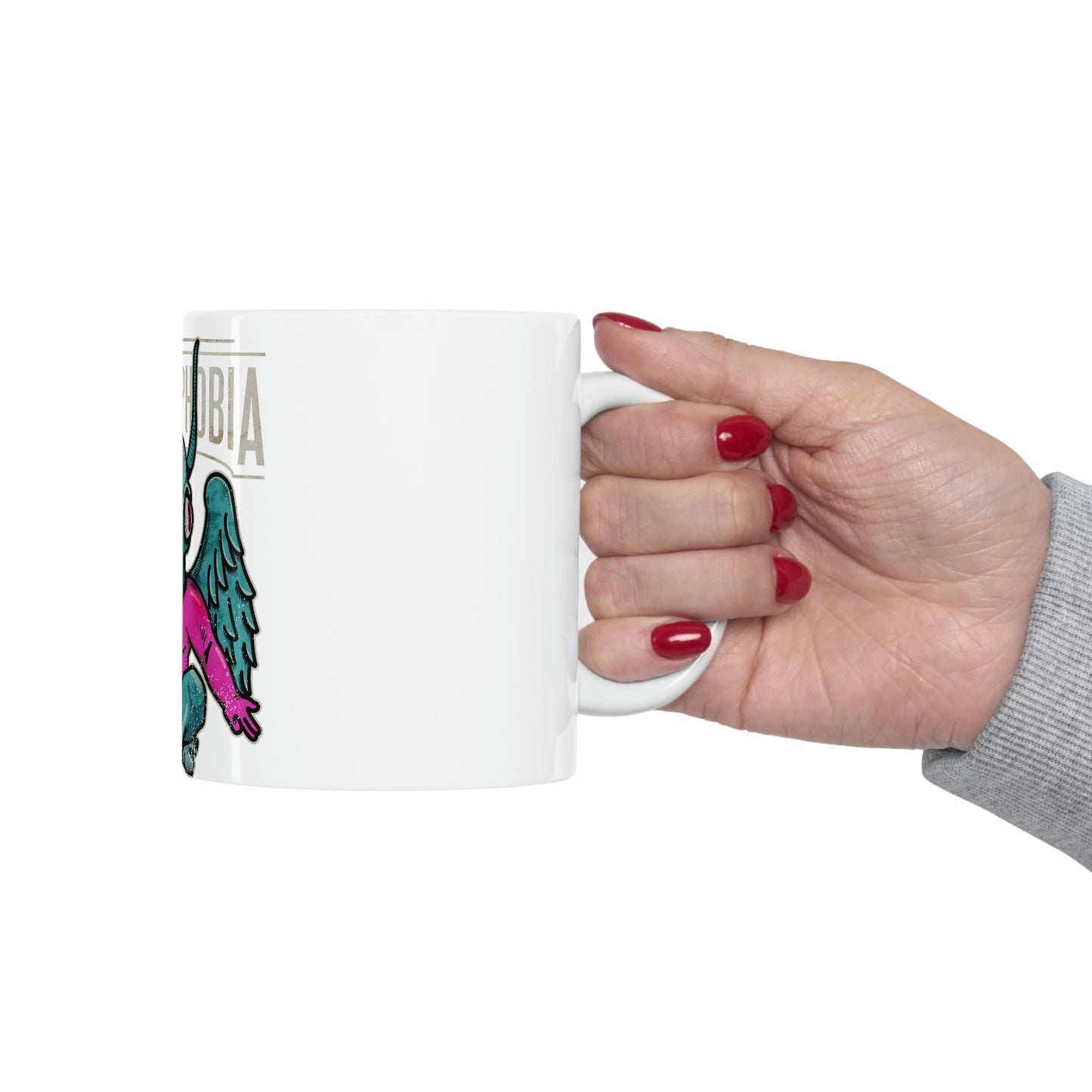 Demonphobia, Goth Aesthetic White Ceramic Mug