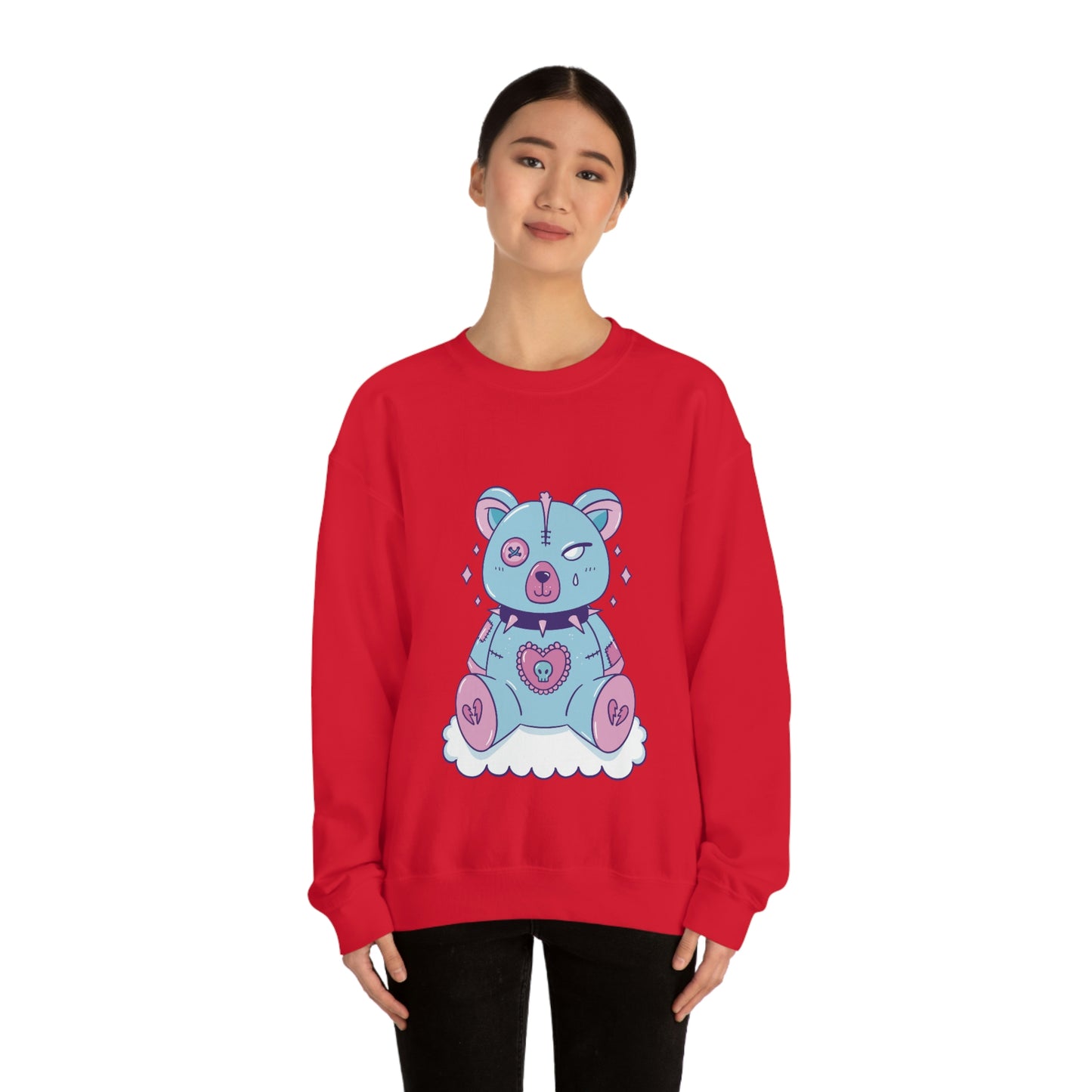 Pastel Goth Bear, Goth Aesthetic Sweatshirt