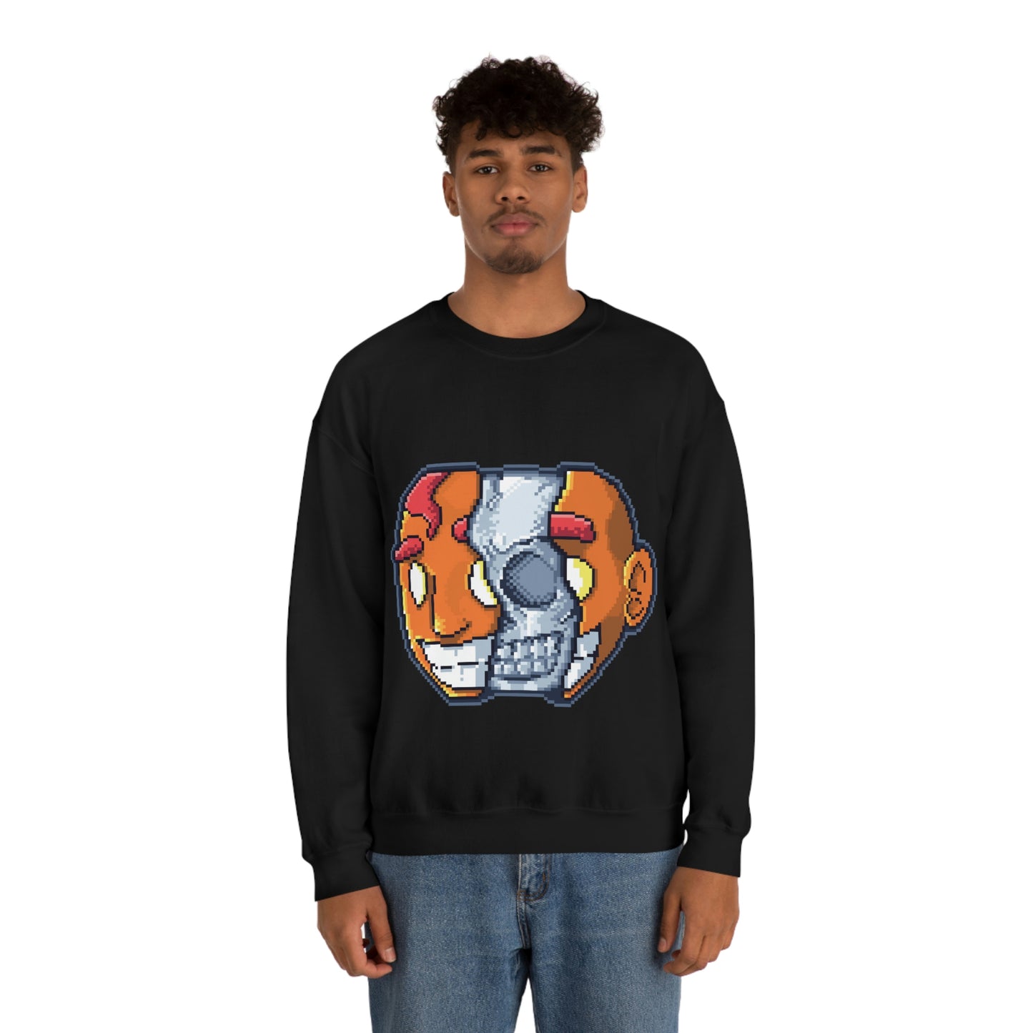 Pixel Split Skull Sweatshirt