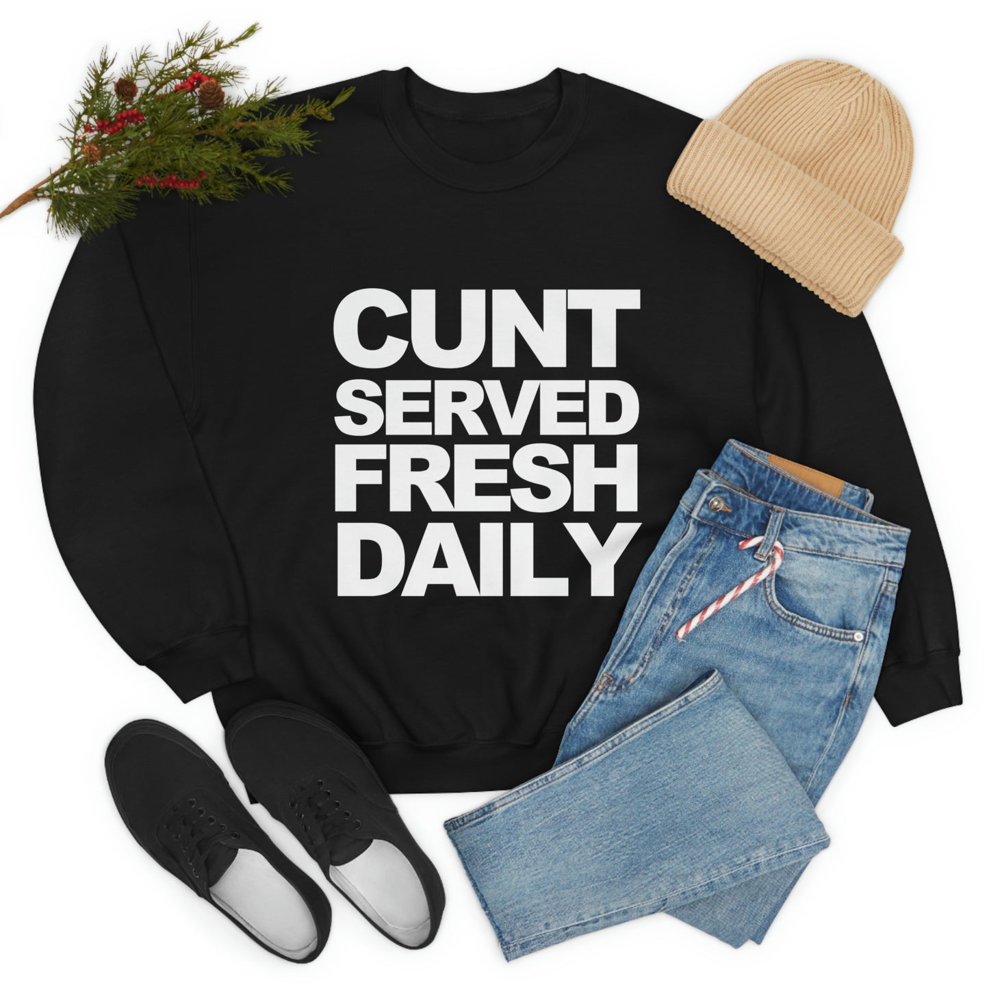 Cunt Served Fresh Daily Shirt, Y2k Aesthetic Sweatshirt