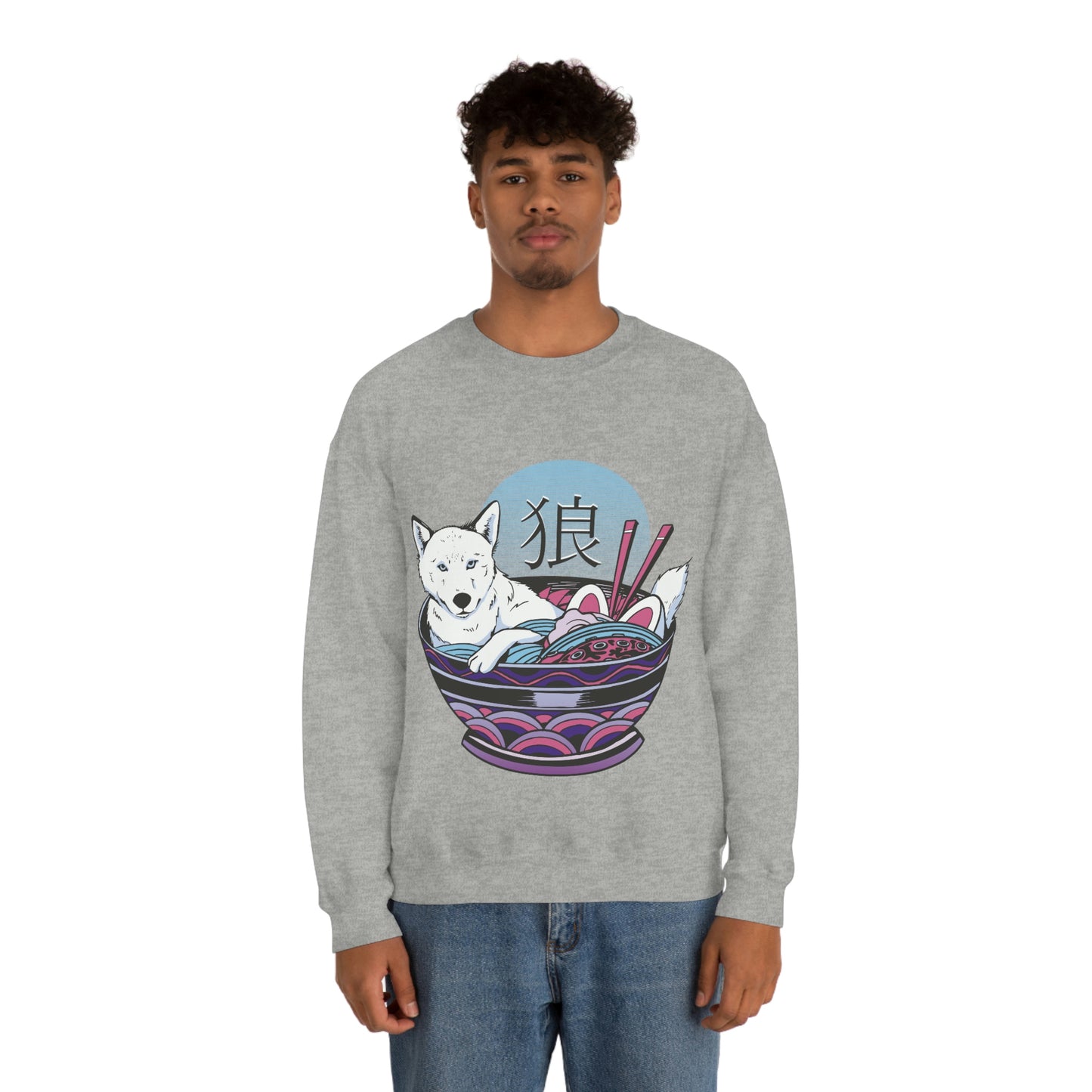 Retrowave Wolf In Ramen, Vaporwave Sweatshirt