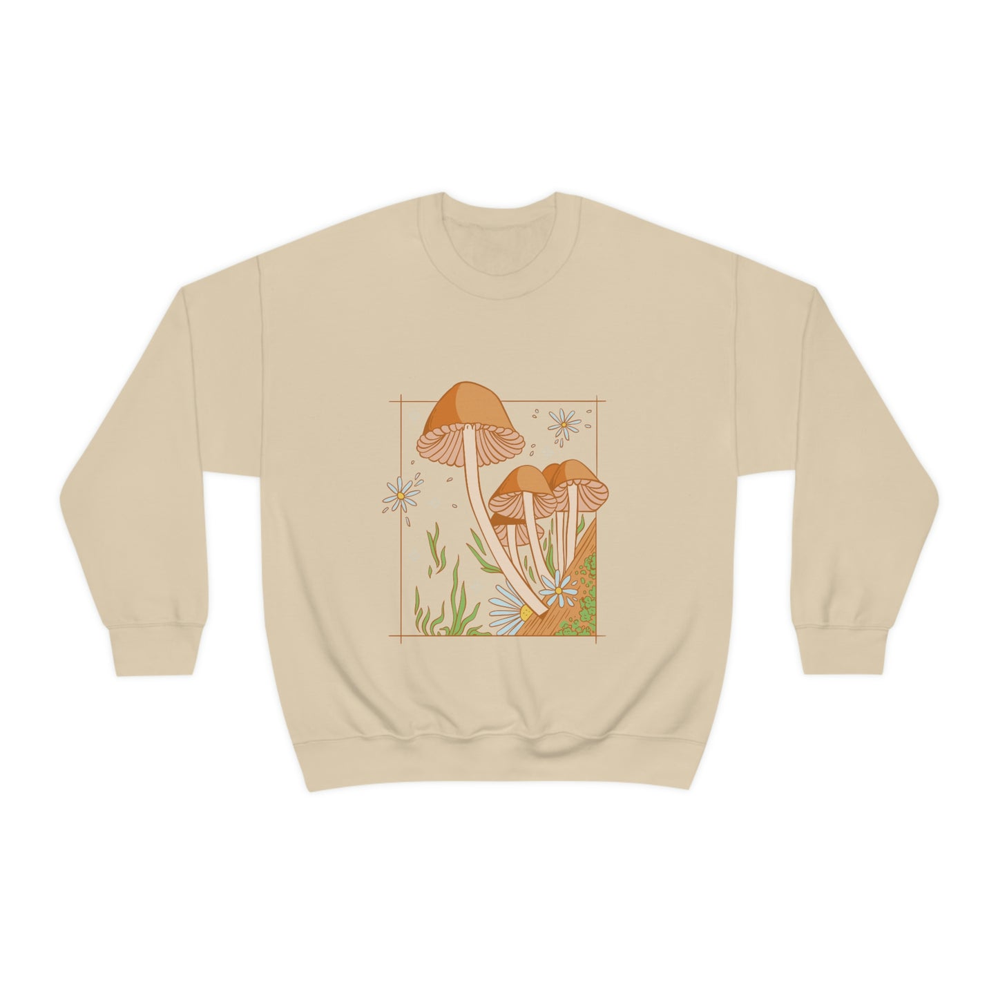 Cottagecore Aesthetic Mushrooms and Frog Sweatshirt