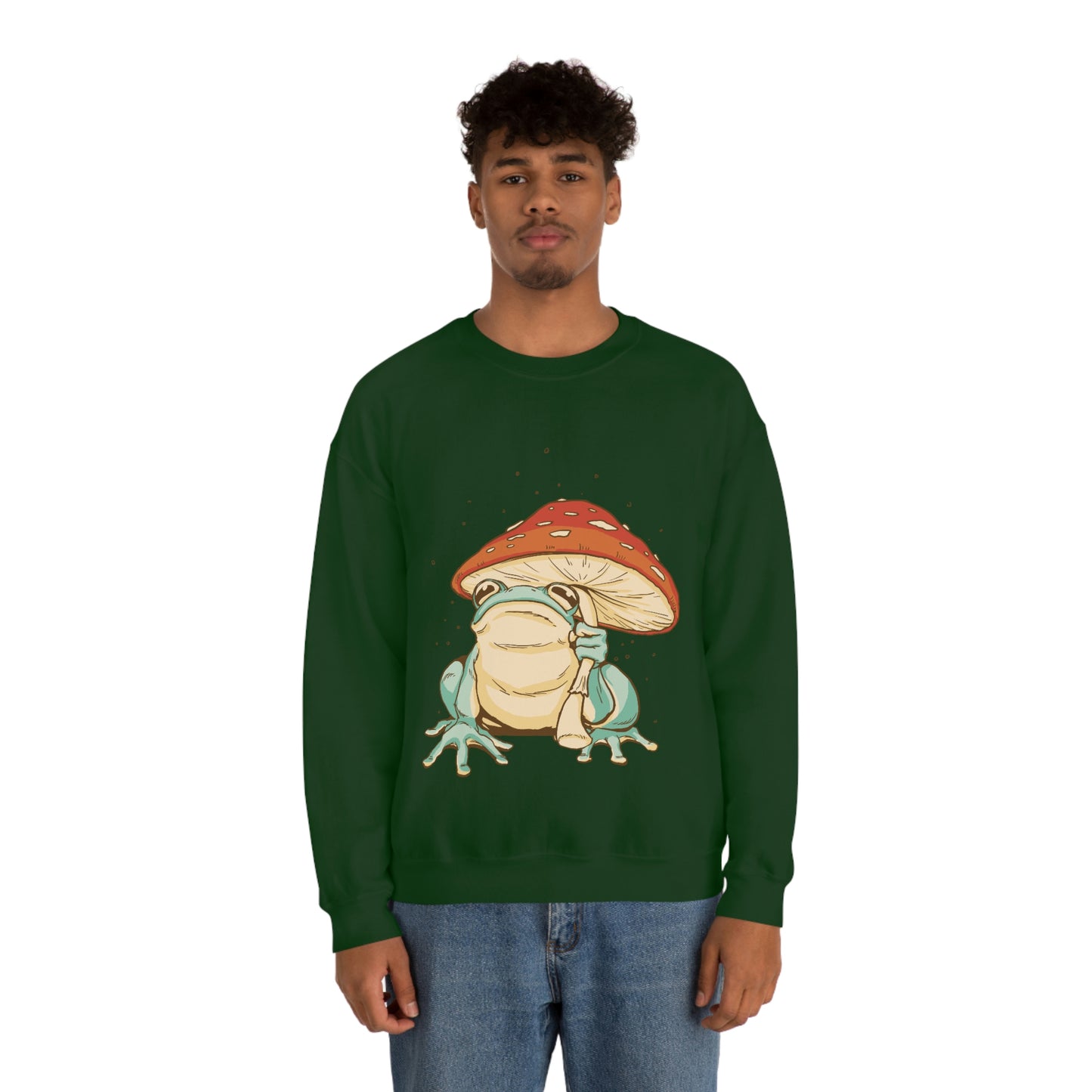 Cottagecore Aesthetic Mushrooms and Frog Sweatshirt