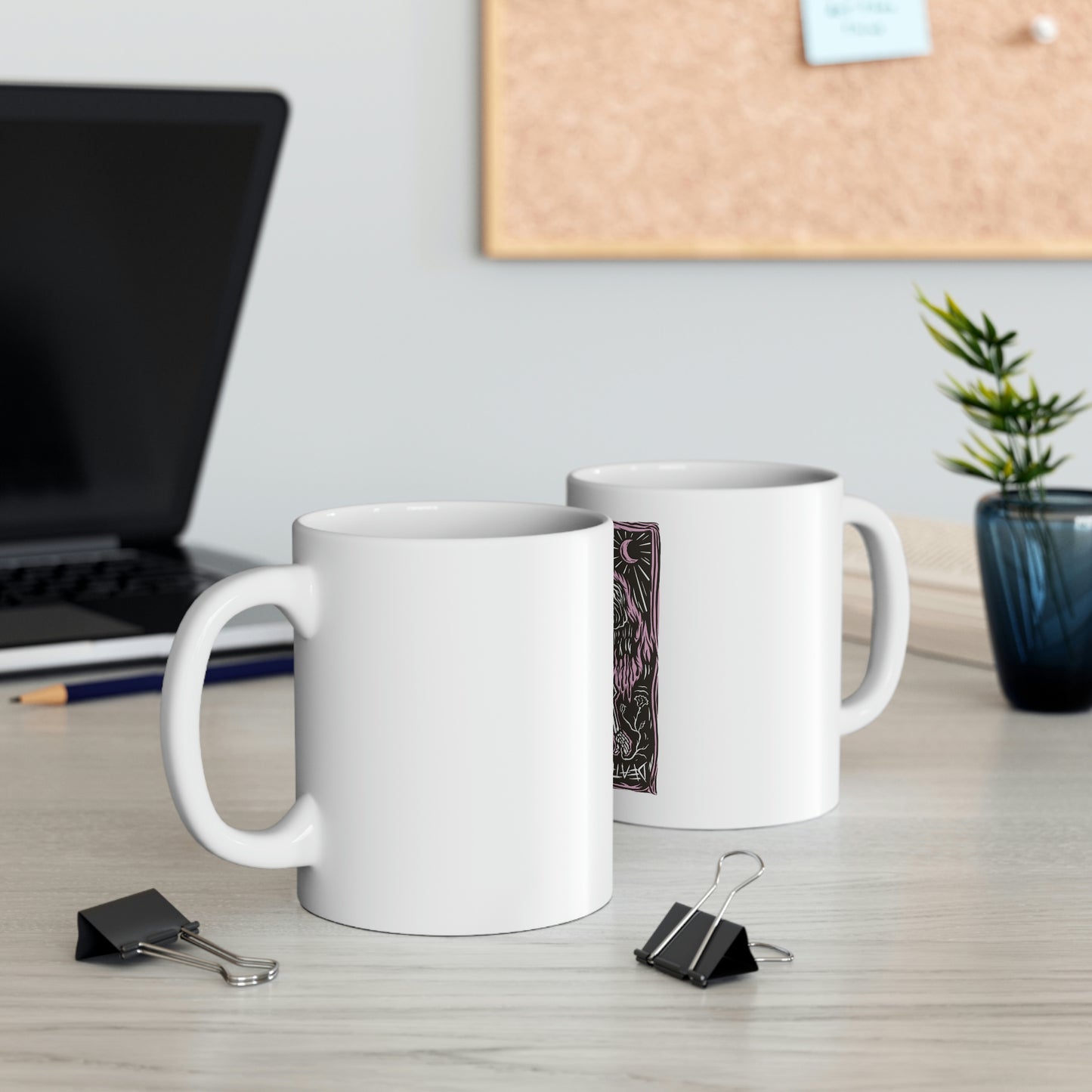 Goth Aesthetic Grim Reaper Card White Ceramic Mug
