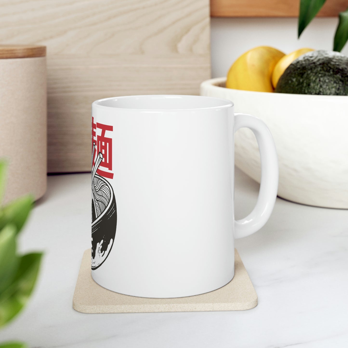 Japanese Aesthetic Ramen Bowl White Mug