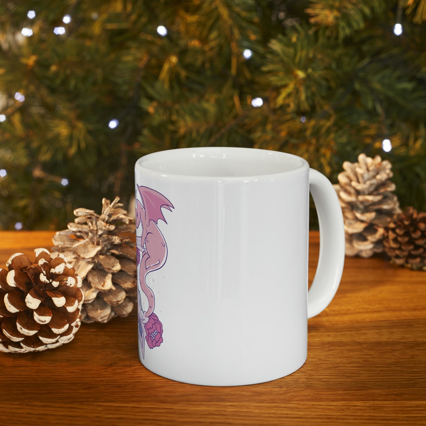Pastel Goth Dragons, Goth Aesthetic White Ceramic Mug