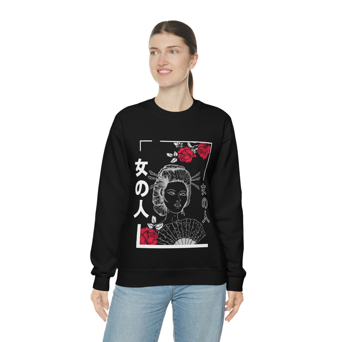 Indie Art Japanese Aesthetic Line Art Geisha Sweatshirt