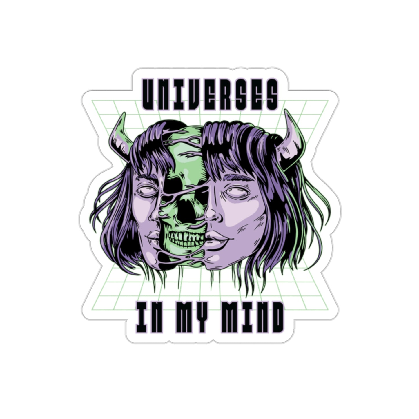 Universes In My Mind Pastel Goth Aesthetic Cyber Sticker
