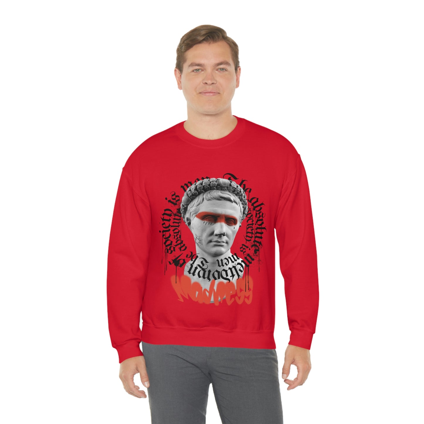 Greek Statue Graffiti Y2k Aesthetic Sweatshirt