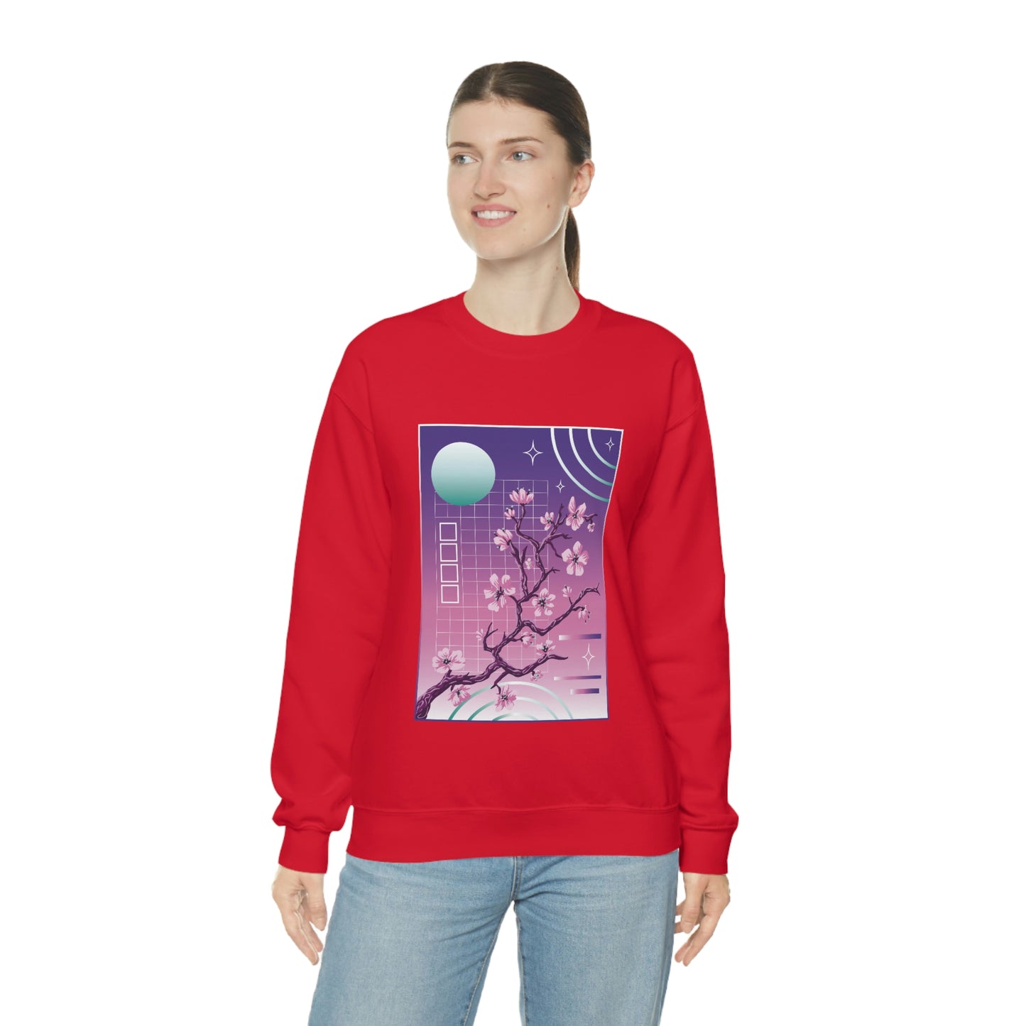 Indie Japanese Art, Japan Streeetwear Retro, Japanese Aesthetic Blossom Sweatshirt