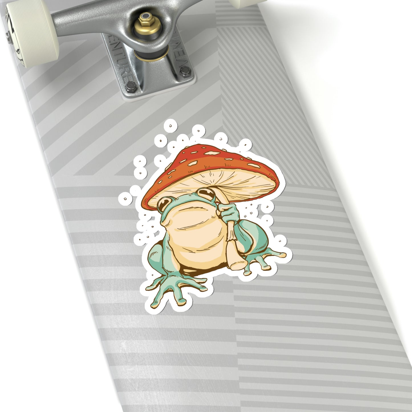 Cottagecore Aesthetic Mushrooms and Frog Sticker
