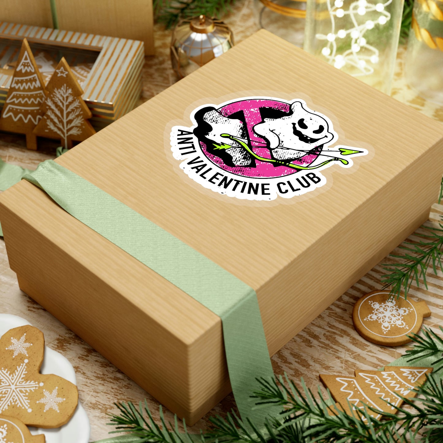 Anti Valentines CLub Ghost Sticker