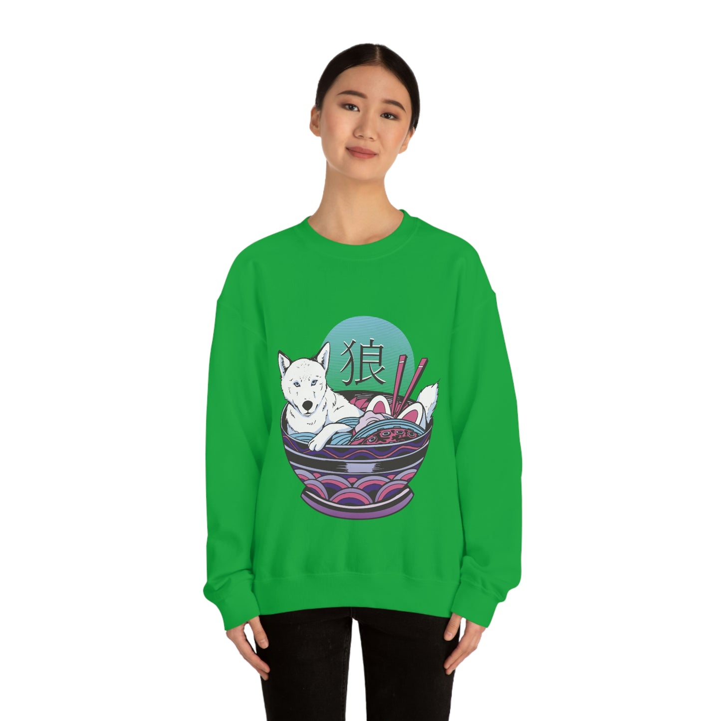 Retrowave Wolf In Ramen, Vaporwave Sweatshirt