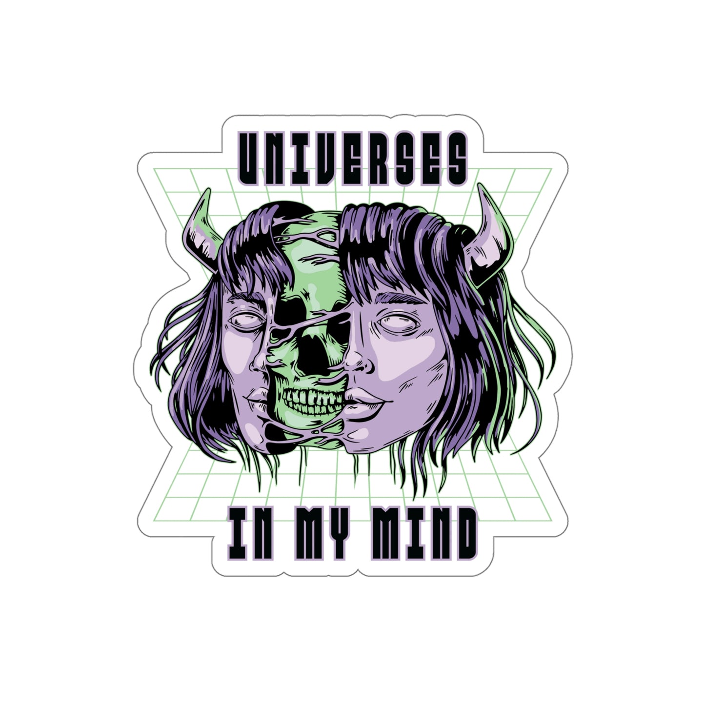 Universes In My Mind Pastel Goth Aesthetic Cyber Sticker