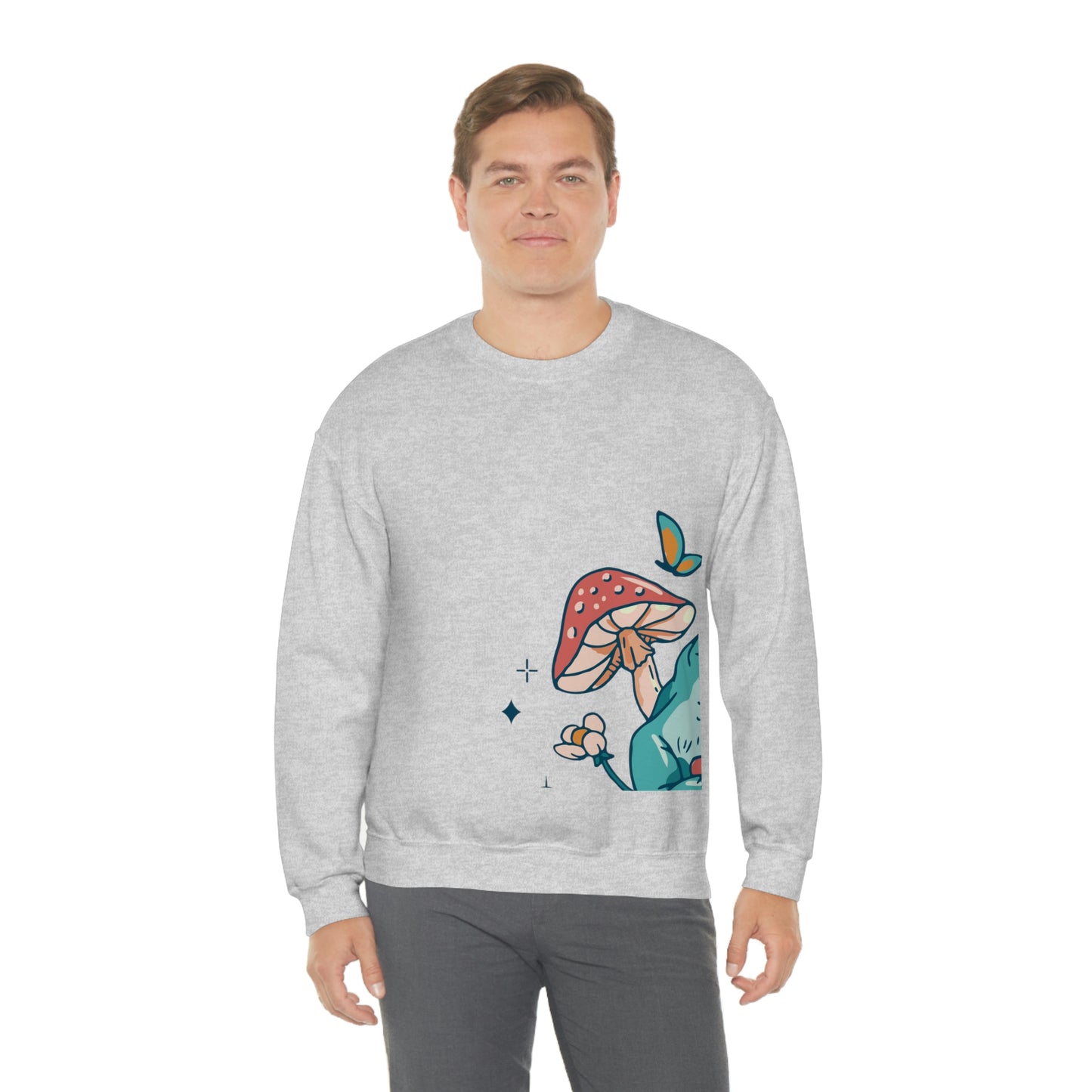 Cottagecore Aesthetic Mushrooms and Frog Sweatshirt